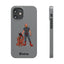 Dad & Pup Slim iPhone Cases - Grey