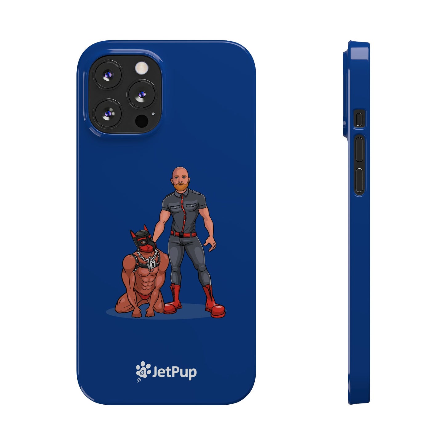 Dad & Pup Slim iPhone Cases - Blue