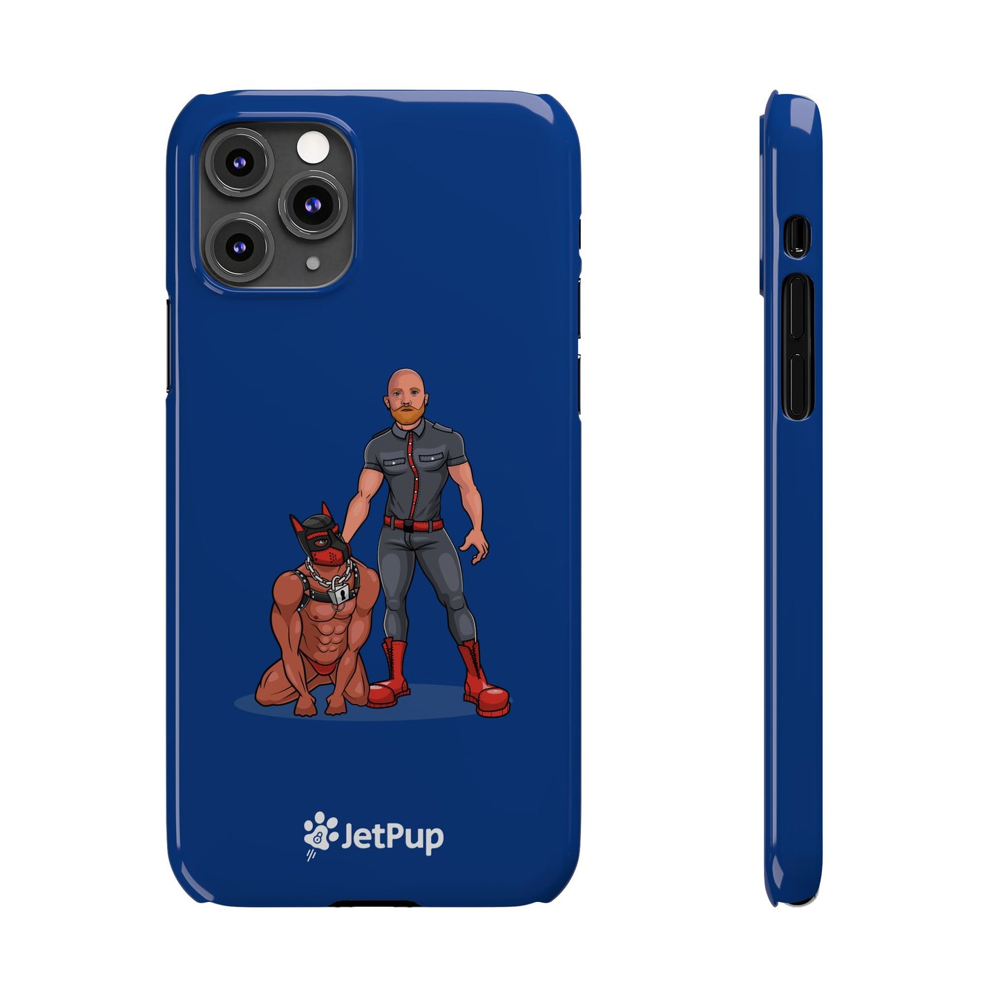 Dad & Pup Slim iPhone Cases - Blue