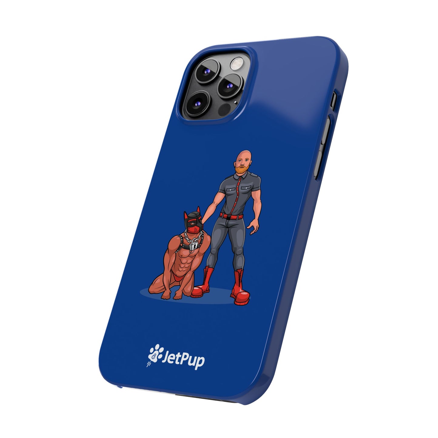 Dad & Pup Slim iPhone Cases - Blue