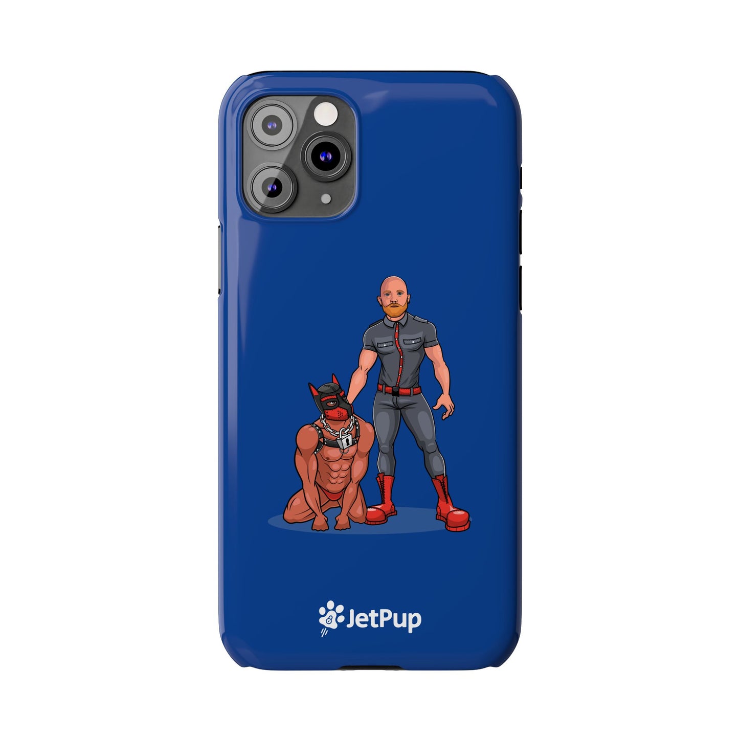 Dad & Pup Slim iPhone Cases - Blue