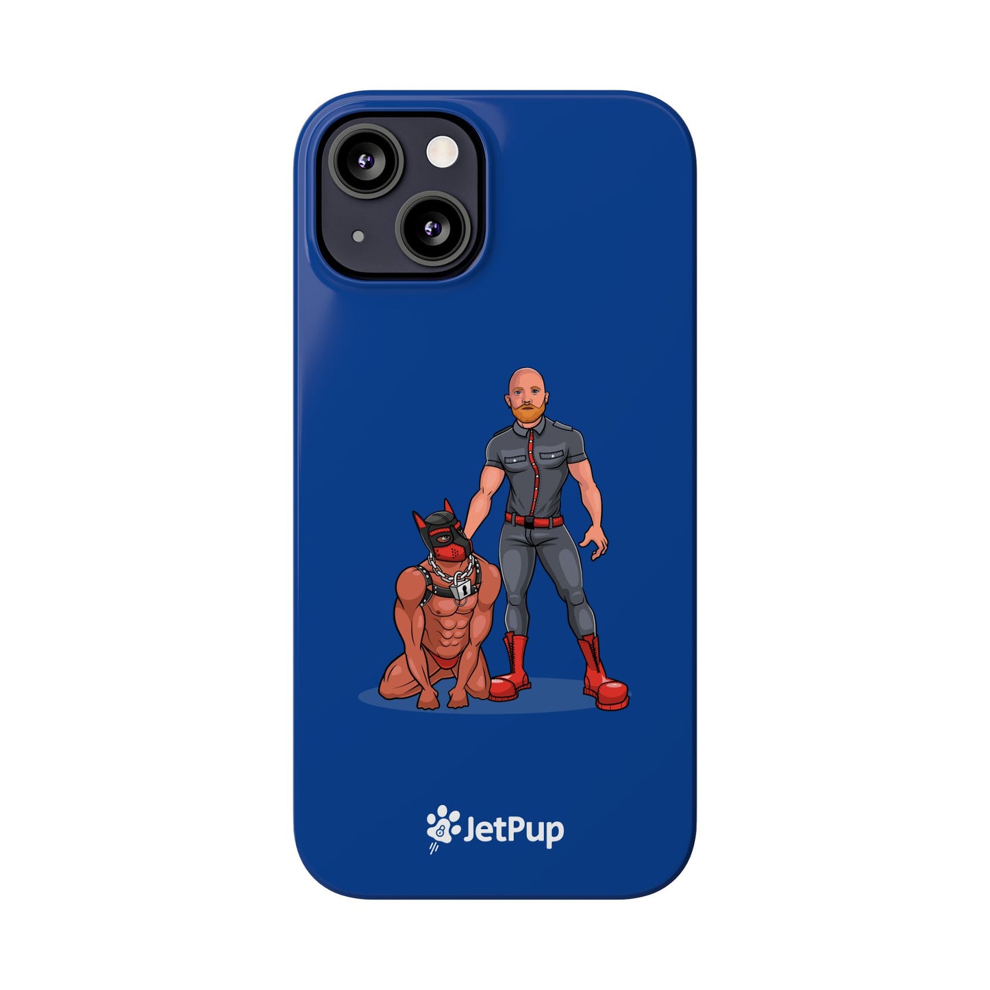 Dad & Pup Slim iPhone Cases - Blue