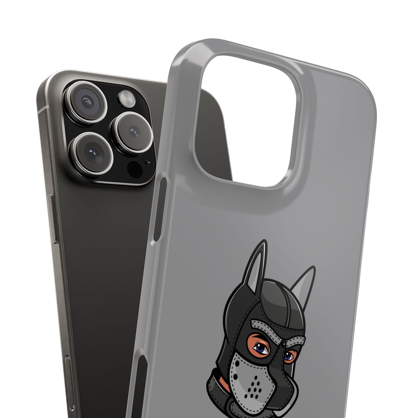 Pup Hood Slim iPhone Cases - Grey