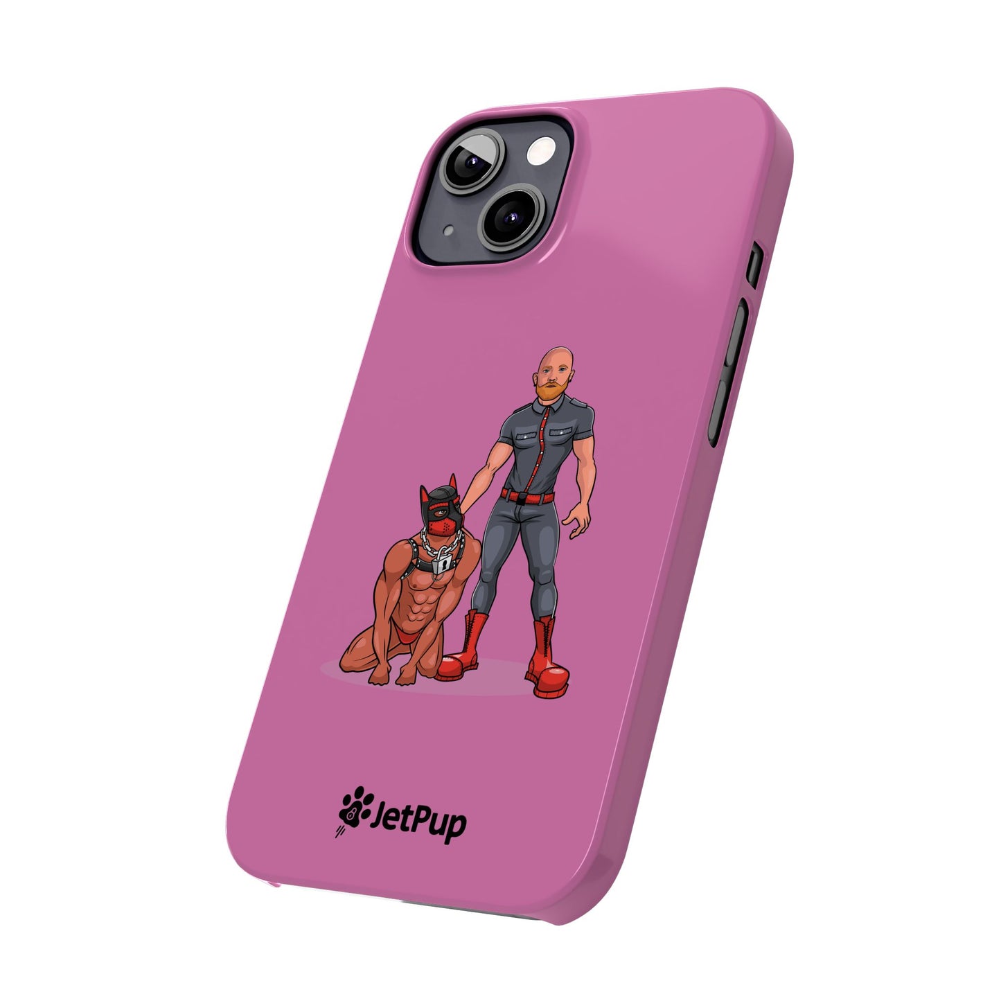 Dad & Pup Slim iPhone Cases - Pink