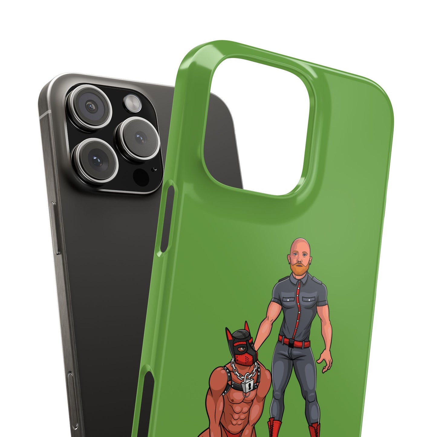 Dad & Pup Slim iPhone Cases - Green