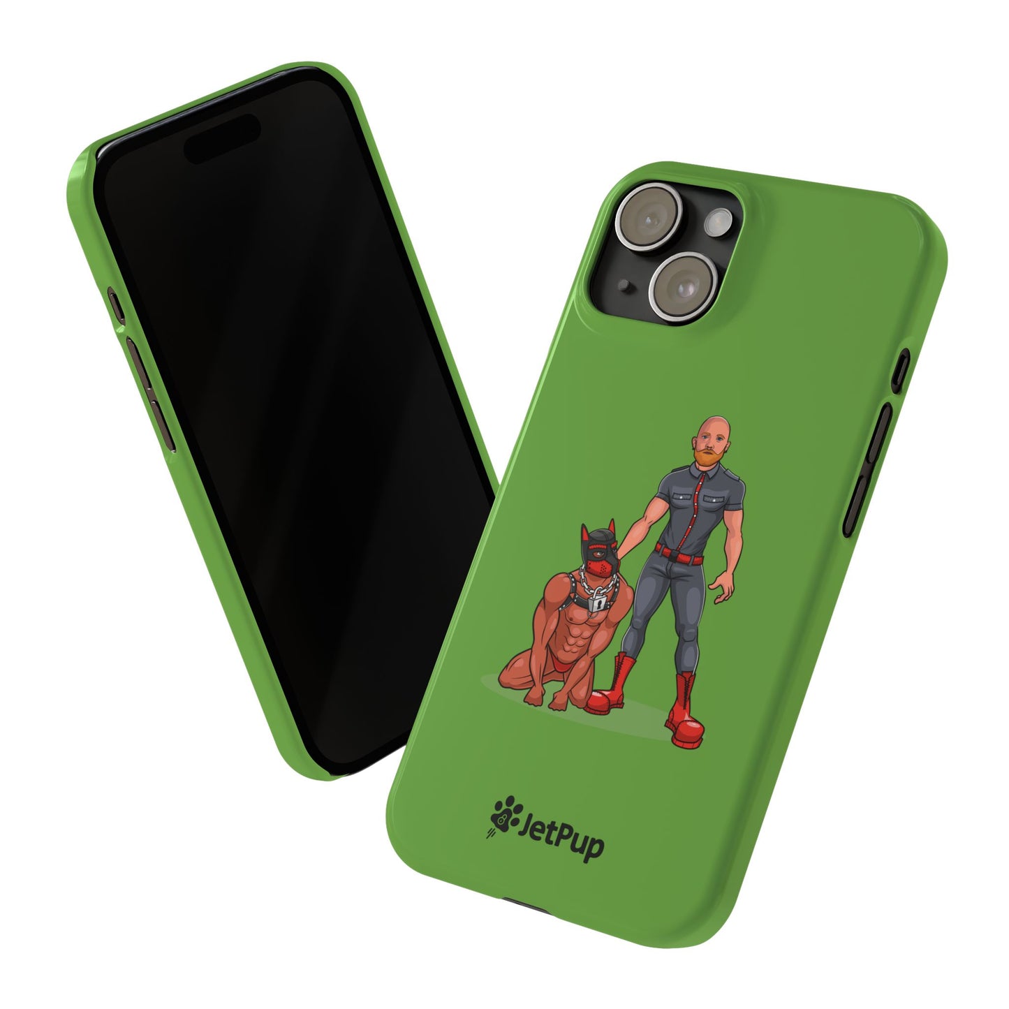 Dad & Pup Slim iPhone Cases - Green