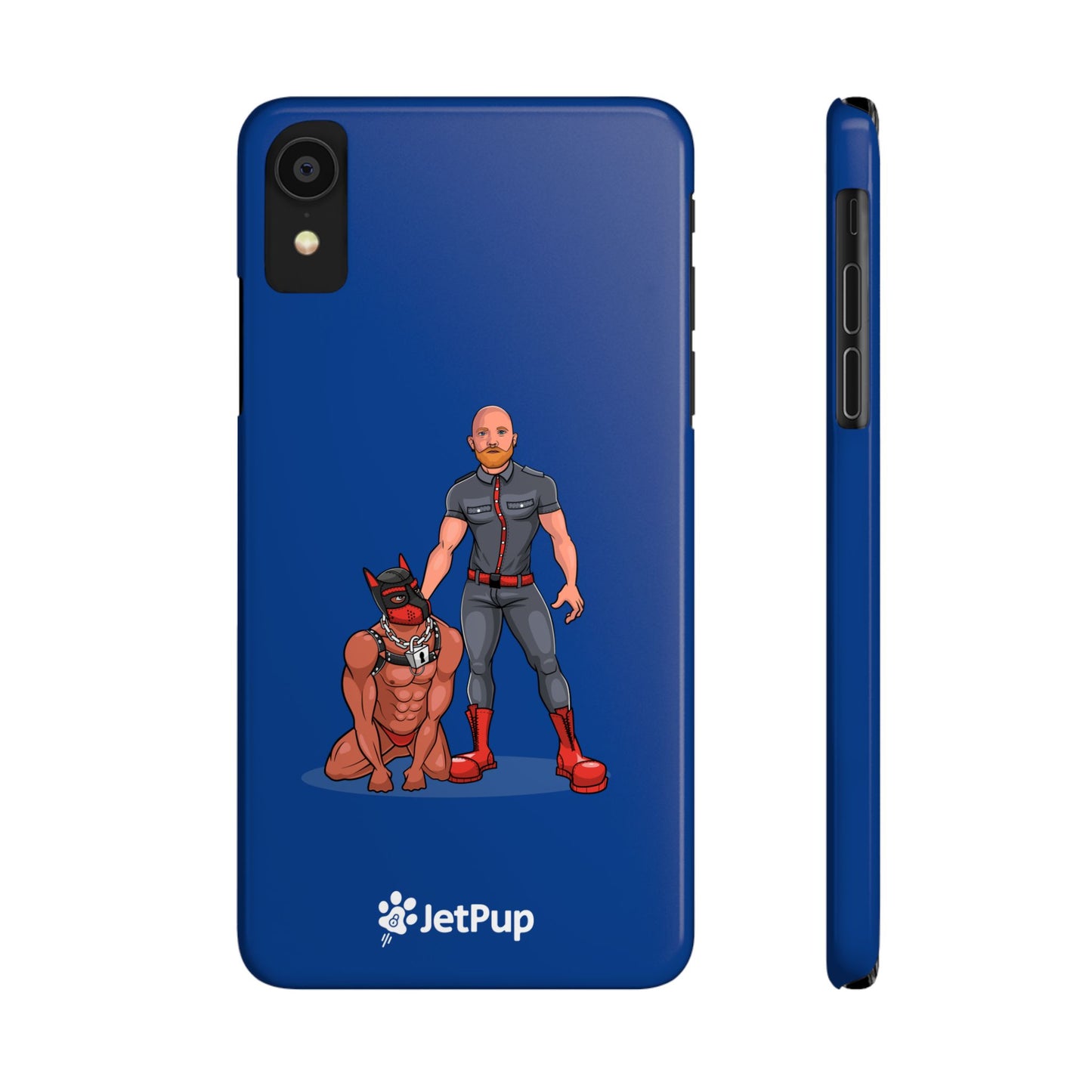 Dad & Pup Slim iPhone Cases - Blue