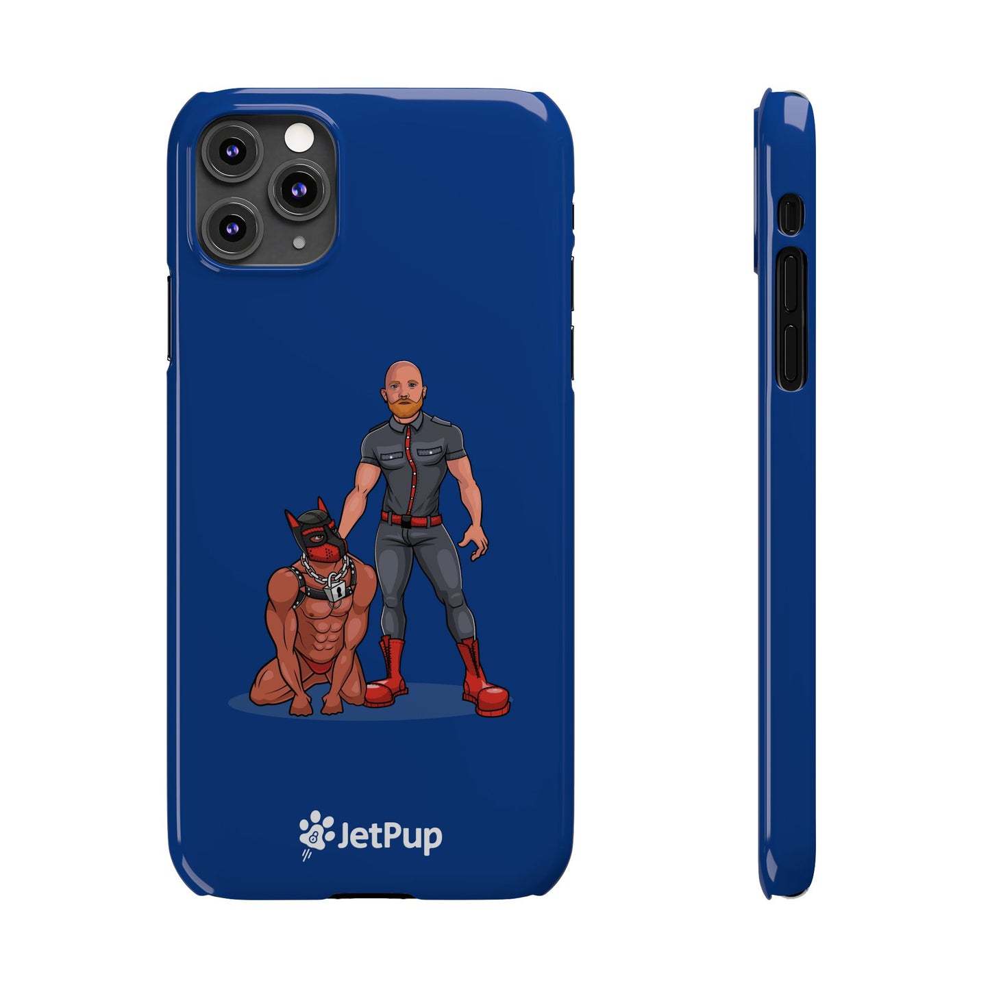 Dad & Pup Slim iPhone Cases - Blue