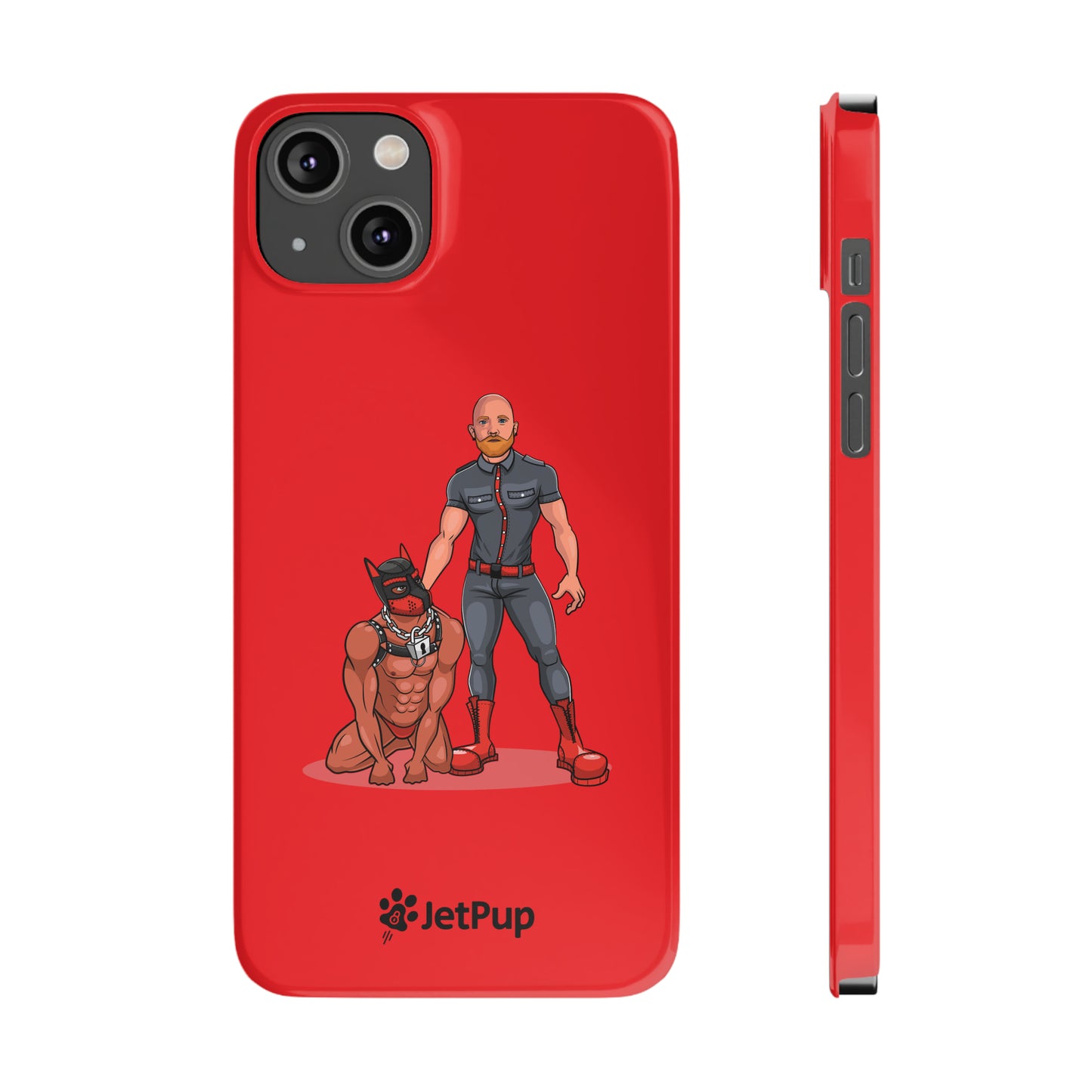 Dad & Pup Slim iPhone Cases - Red