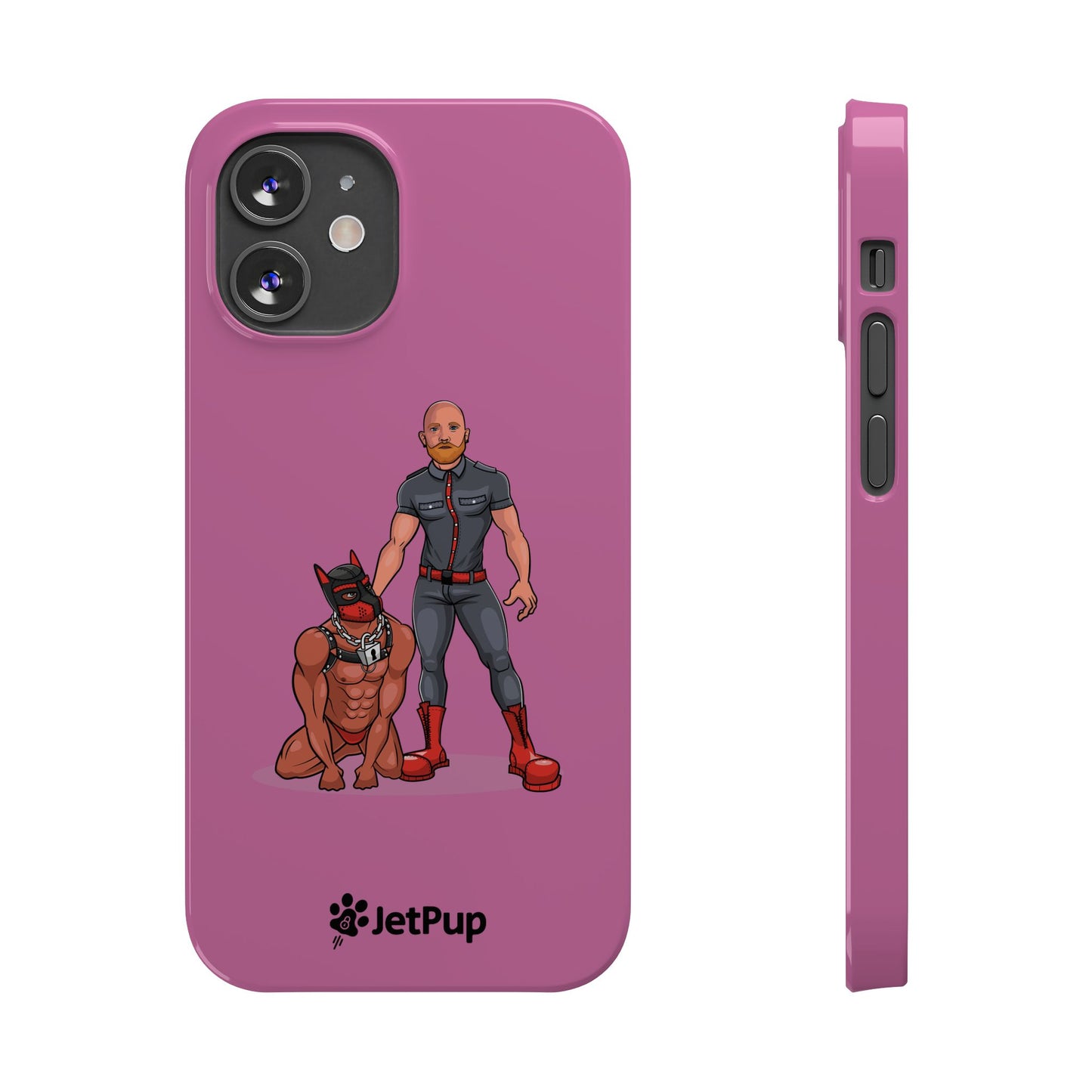 Dad & Pup Slim iPhone Cases - Pink