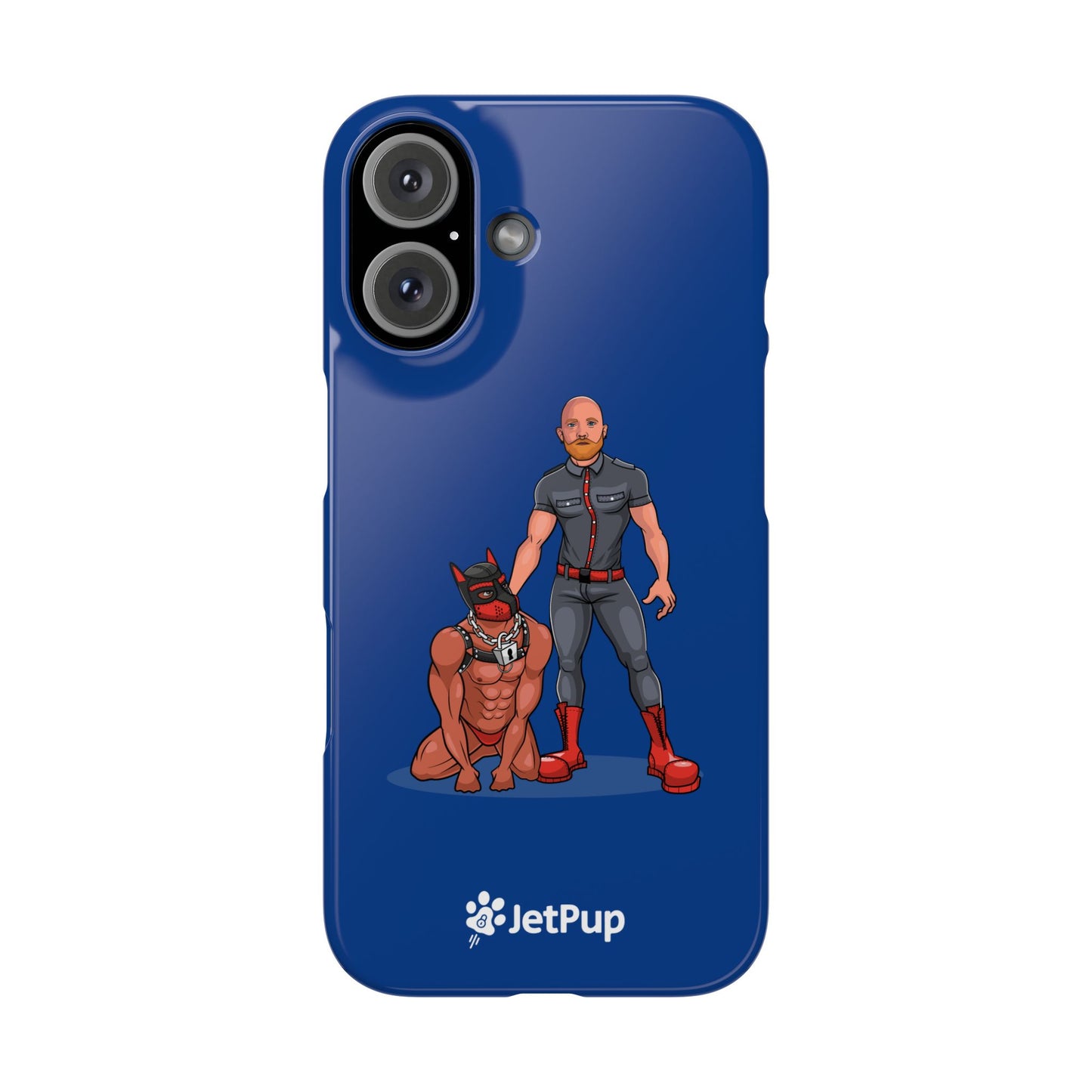 Dad & Pup Slim iPhone Cases - Blue