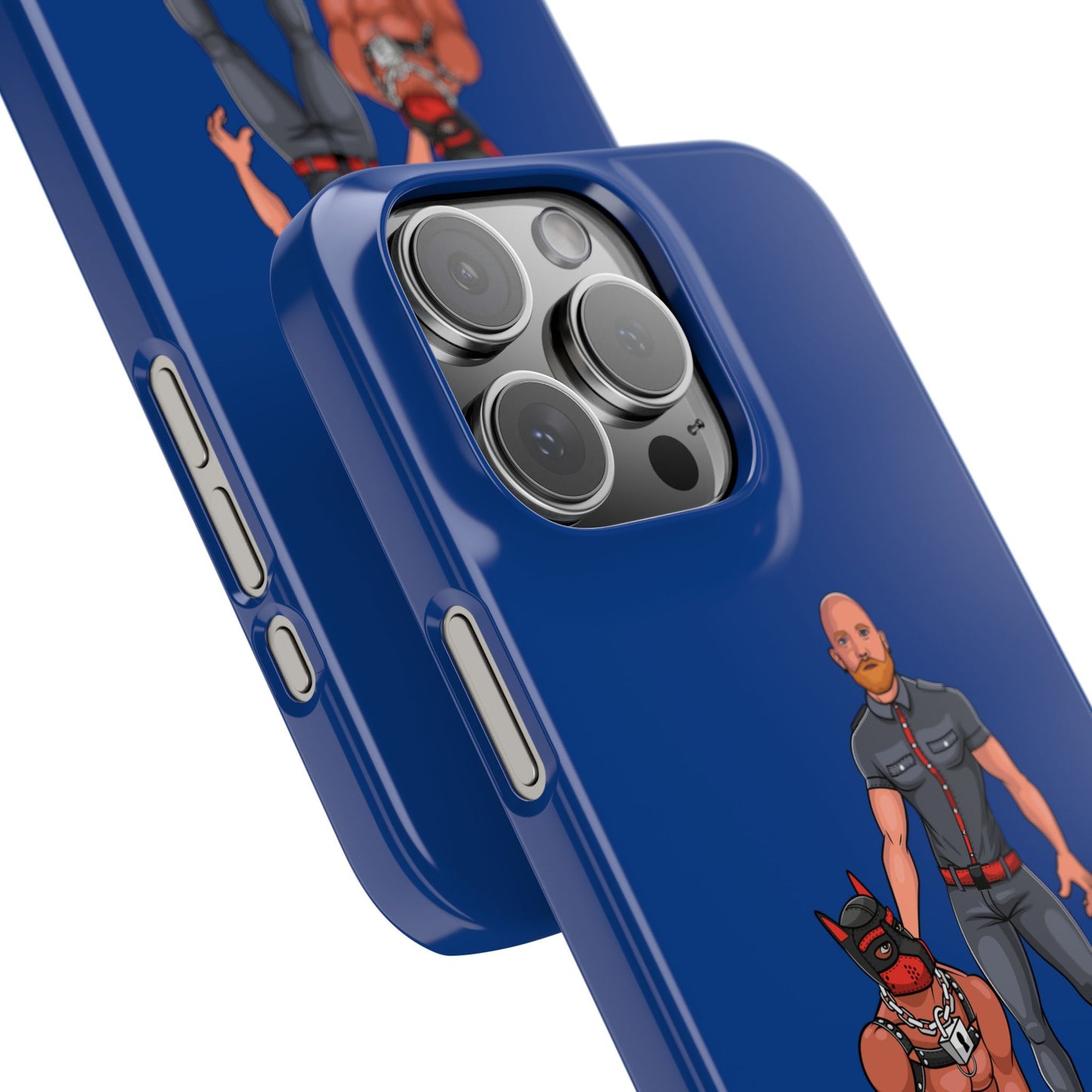 Dad & Pup Slim iPhone Cases - Blue