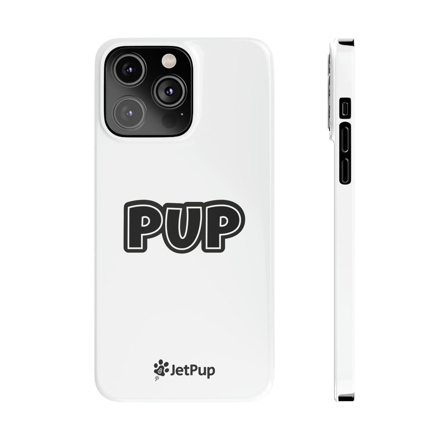 Pup Slim iPhone Cases - White