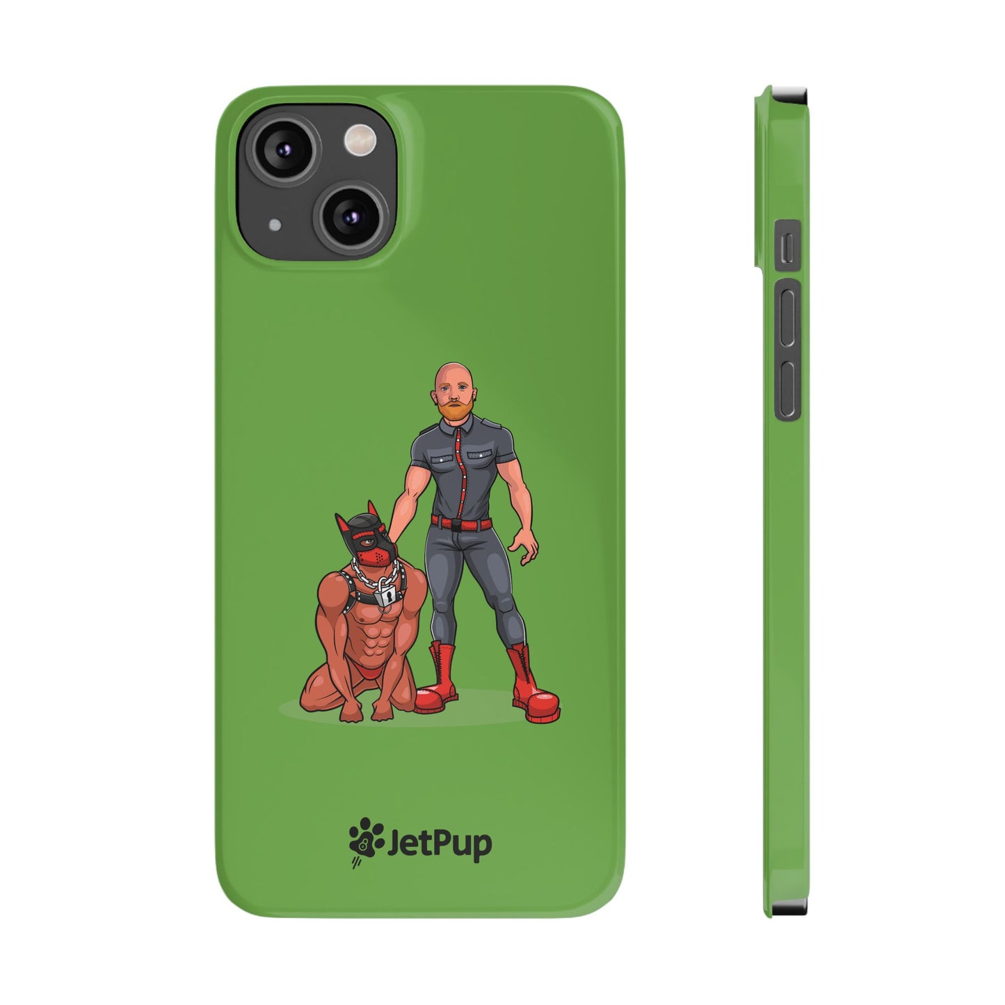 Dad & Pup Slim iPhone Cases - Green