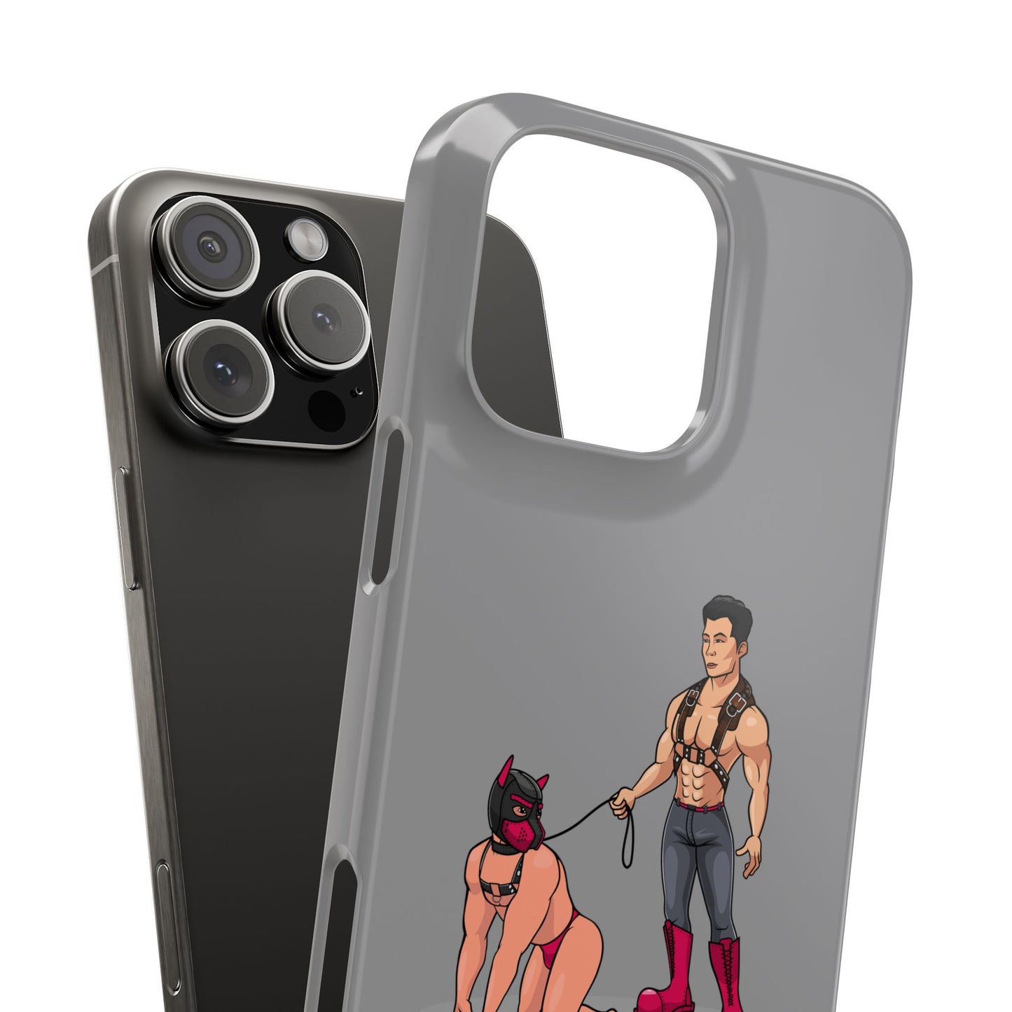 Handler & Pup Slim iPhone Cases - Grey