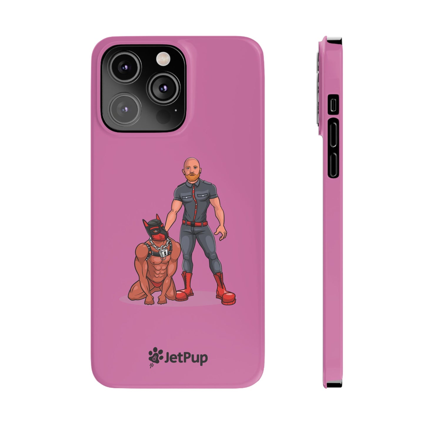 Dad & Pup Slim iPhone Cases - Pink