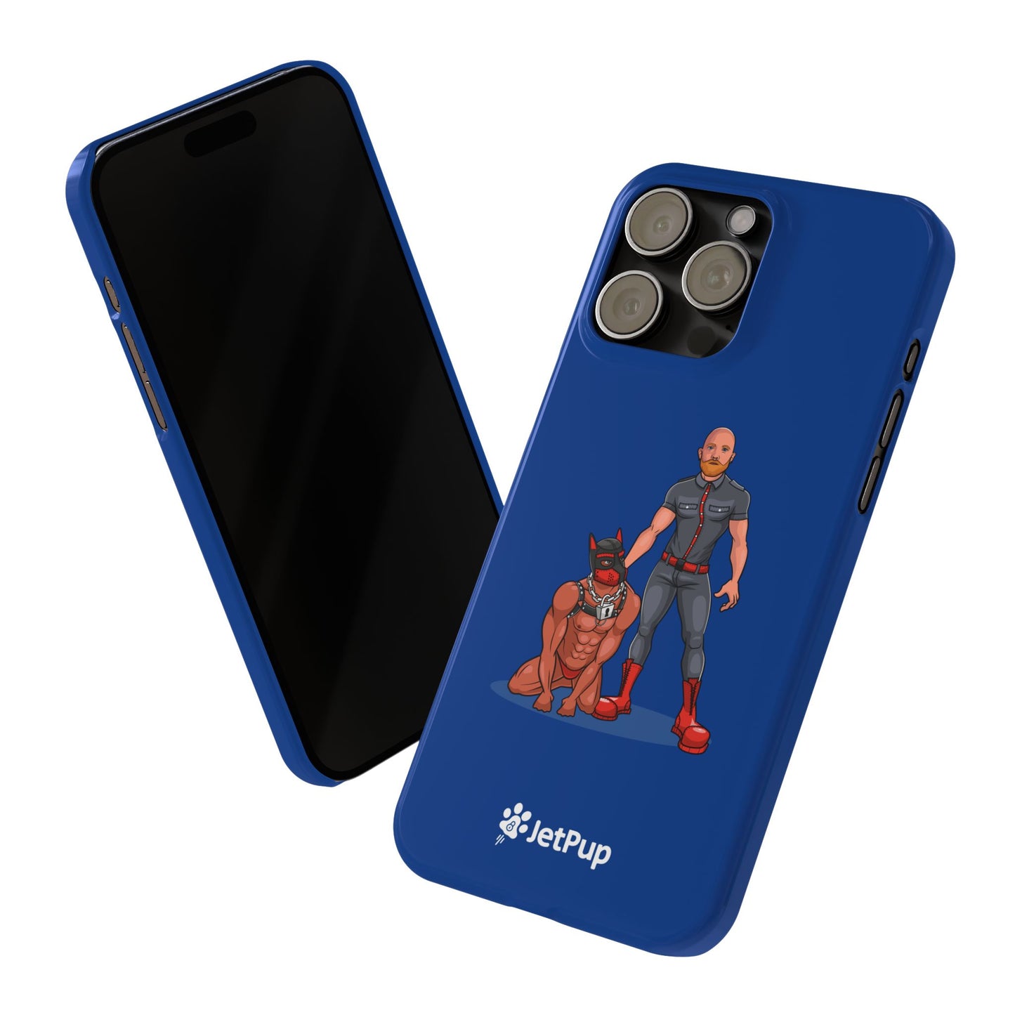 Dad & Pup Slim iPhone Cases - Blue