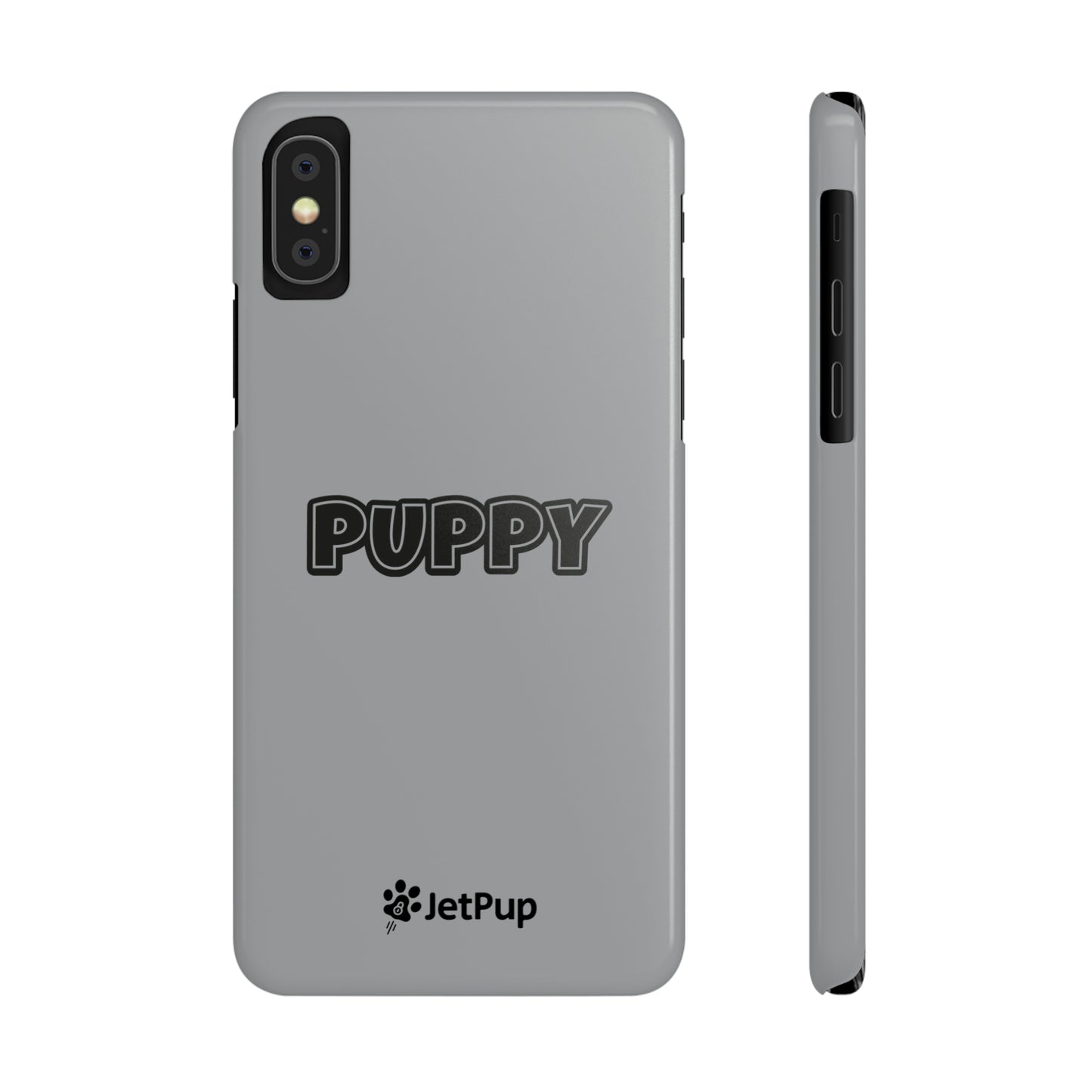 Puppy Slim iPhone Cases - Grey