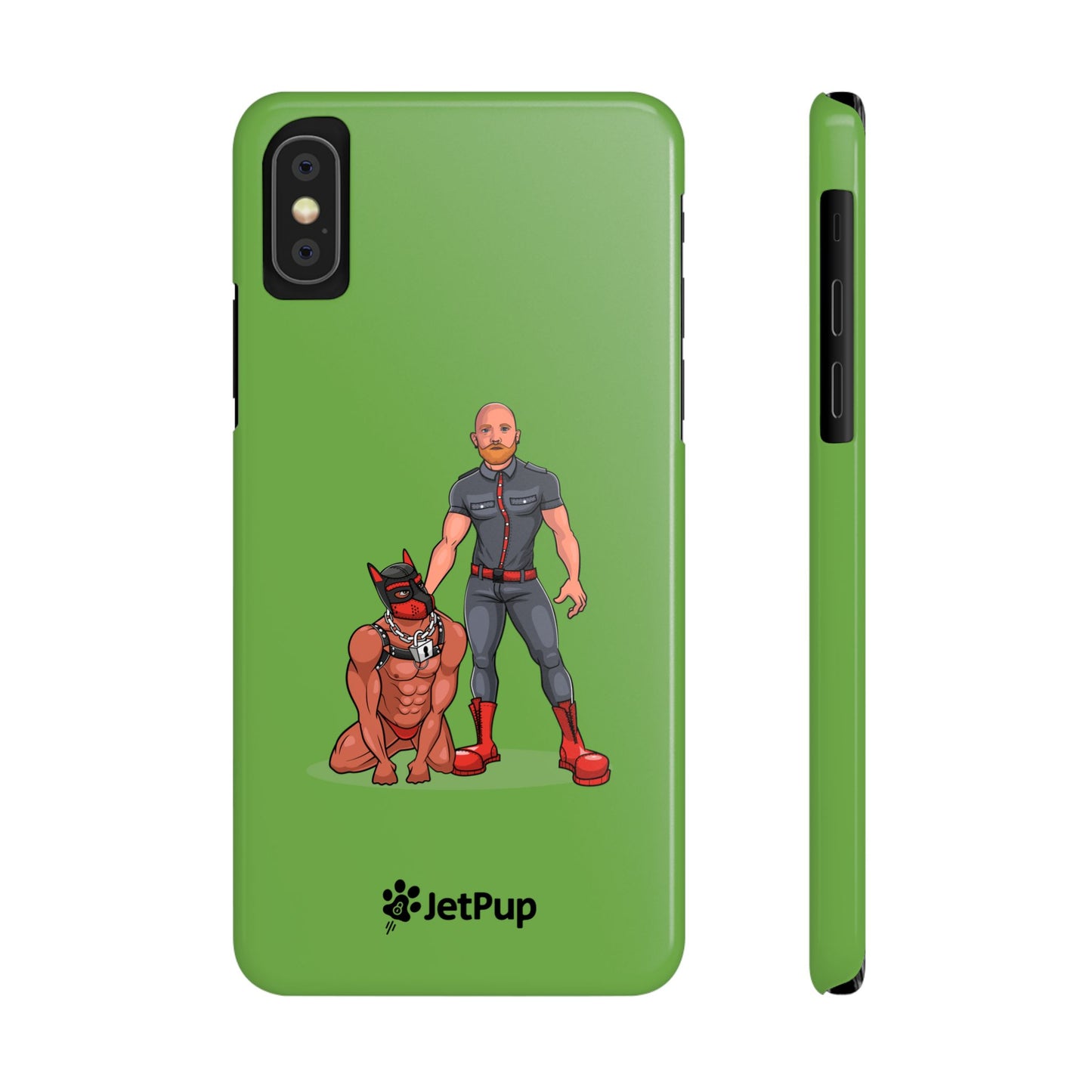 Dad & Pup Slim iPhone Cases - Green