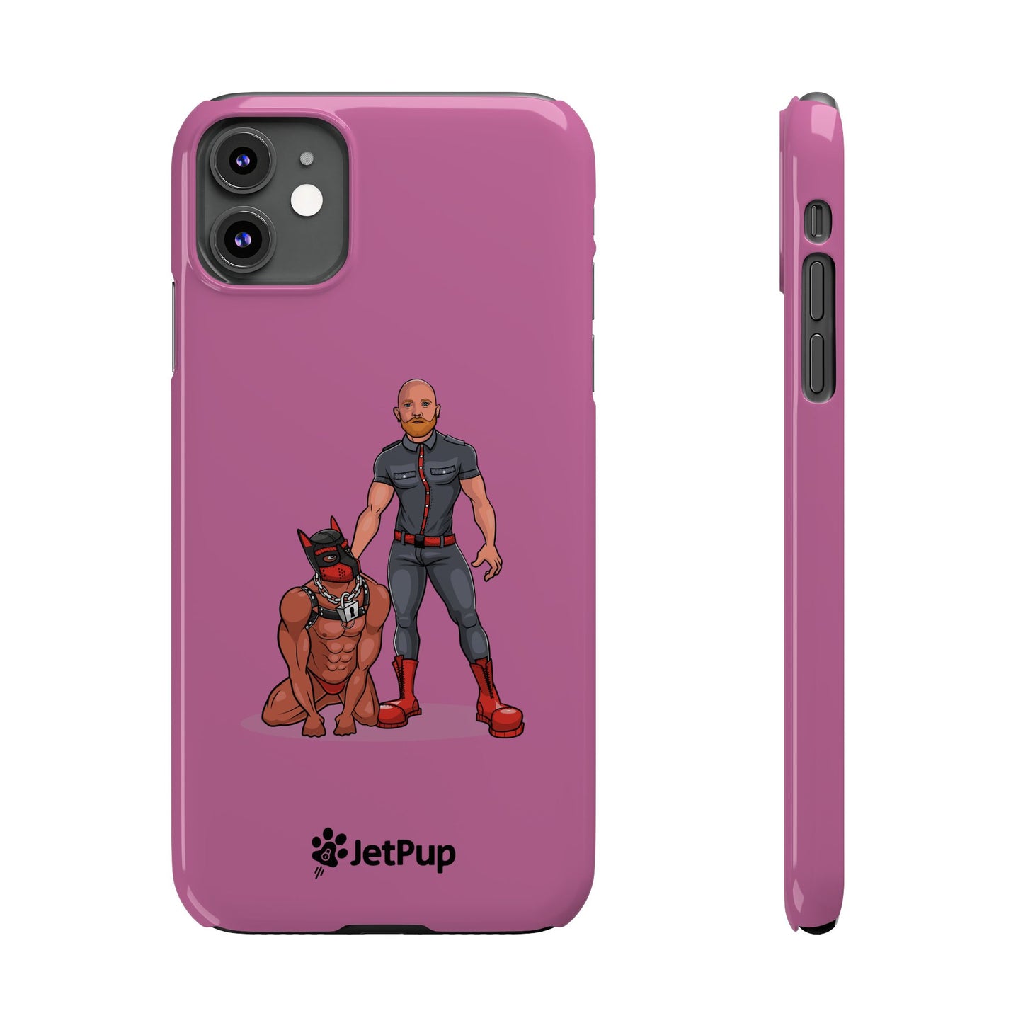 Dad & Pup Slim iPhone Cases - Pink