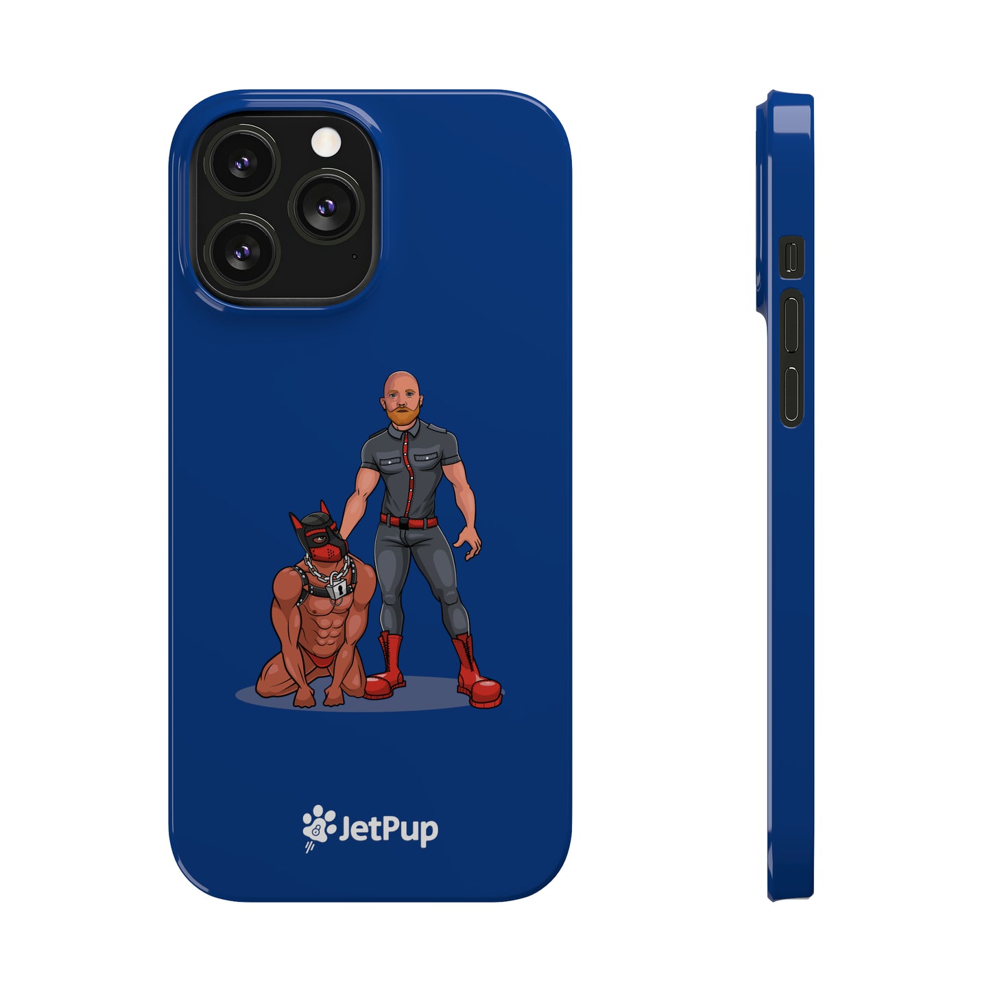 Dad & Pup Slim iPhone Cases - Blue
