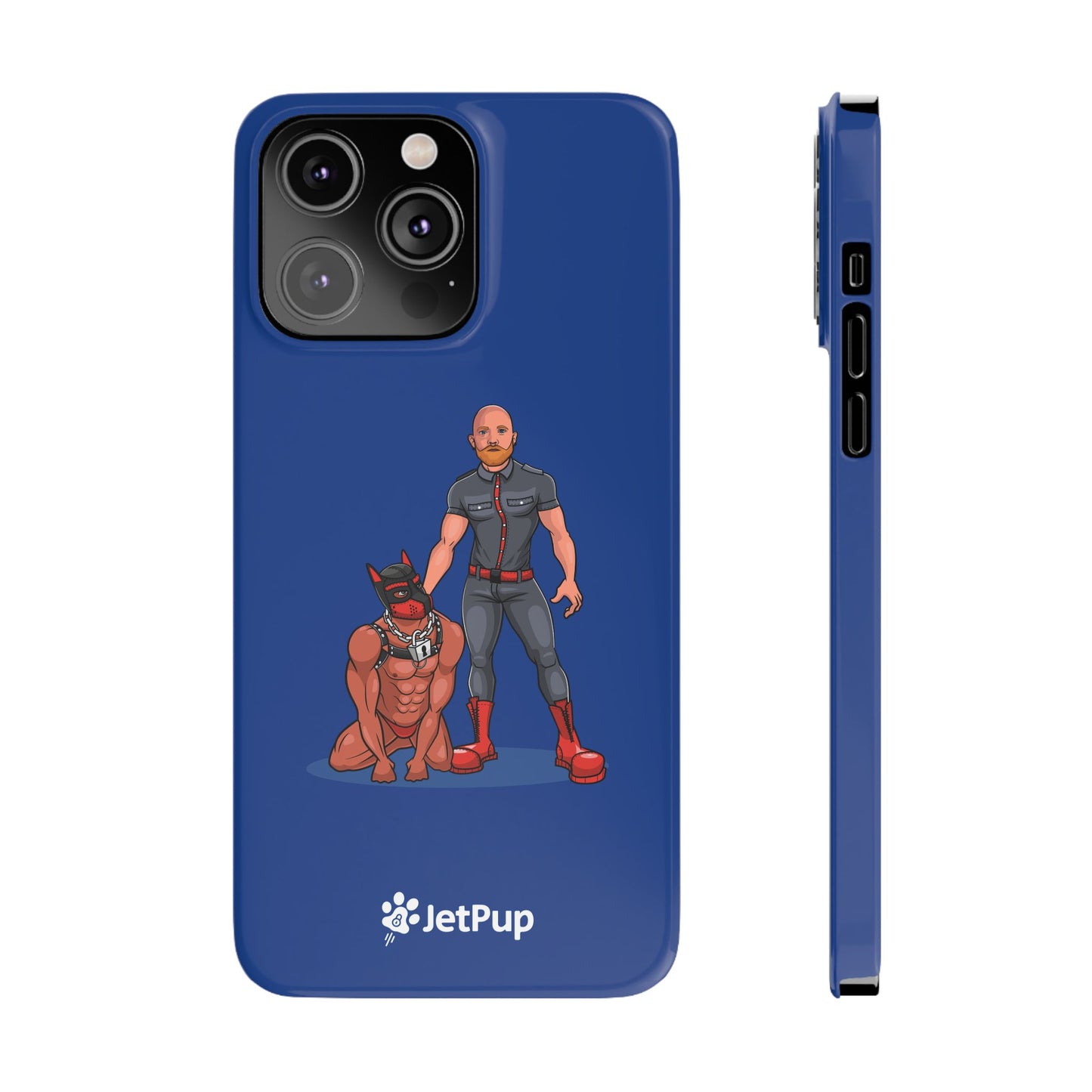 Dad & Pup Slim iPhone Cases - Blue