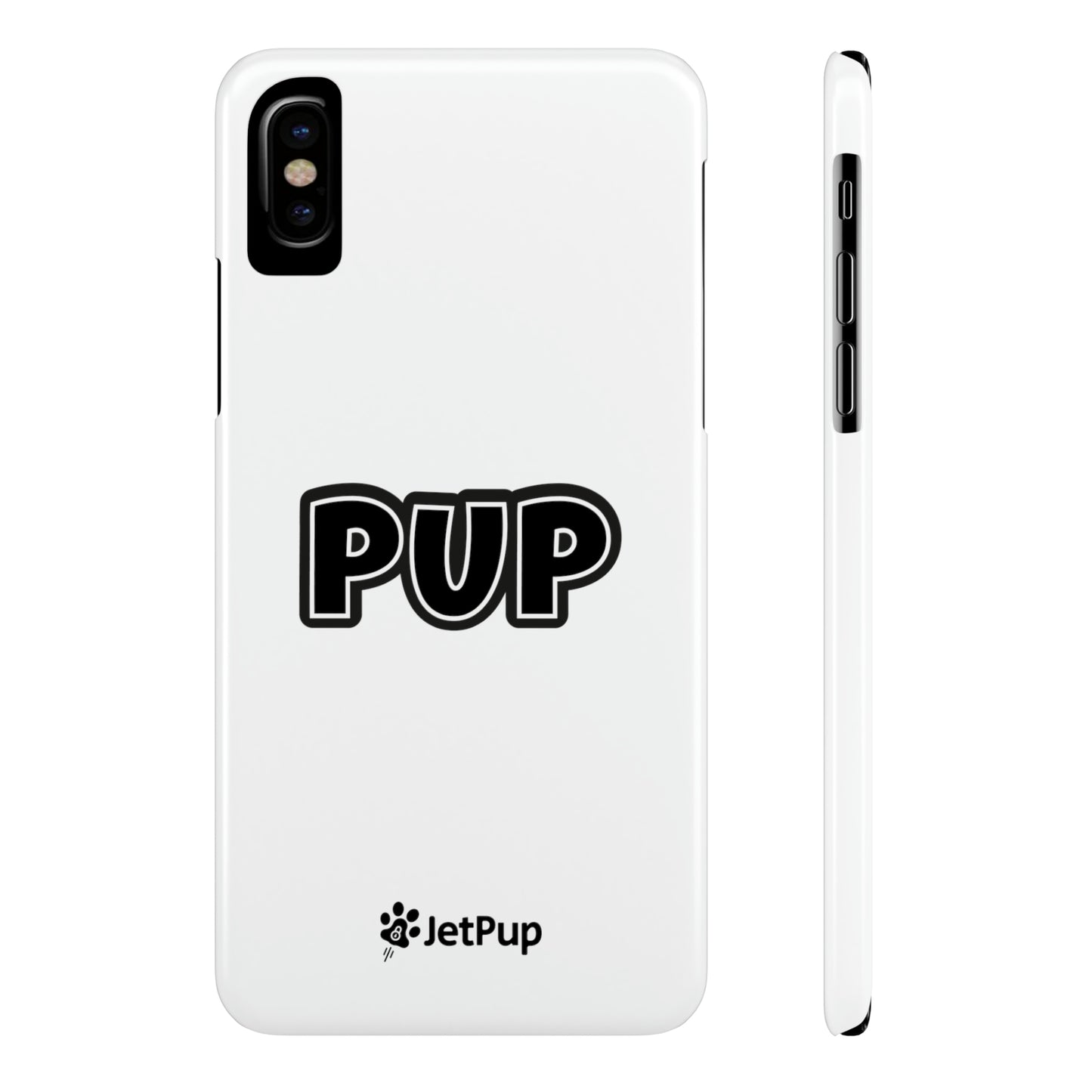 Pup Slim iPhone Cases - White