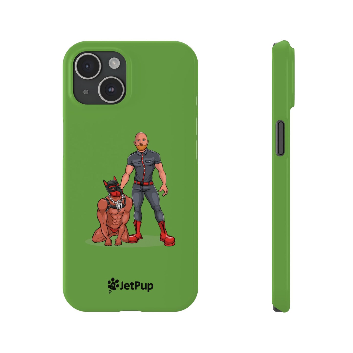 Dad & Pup Slim iPhone Cases - Green