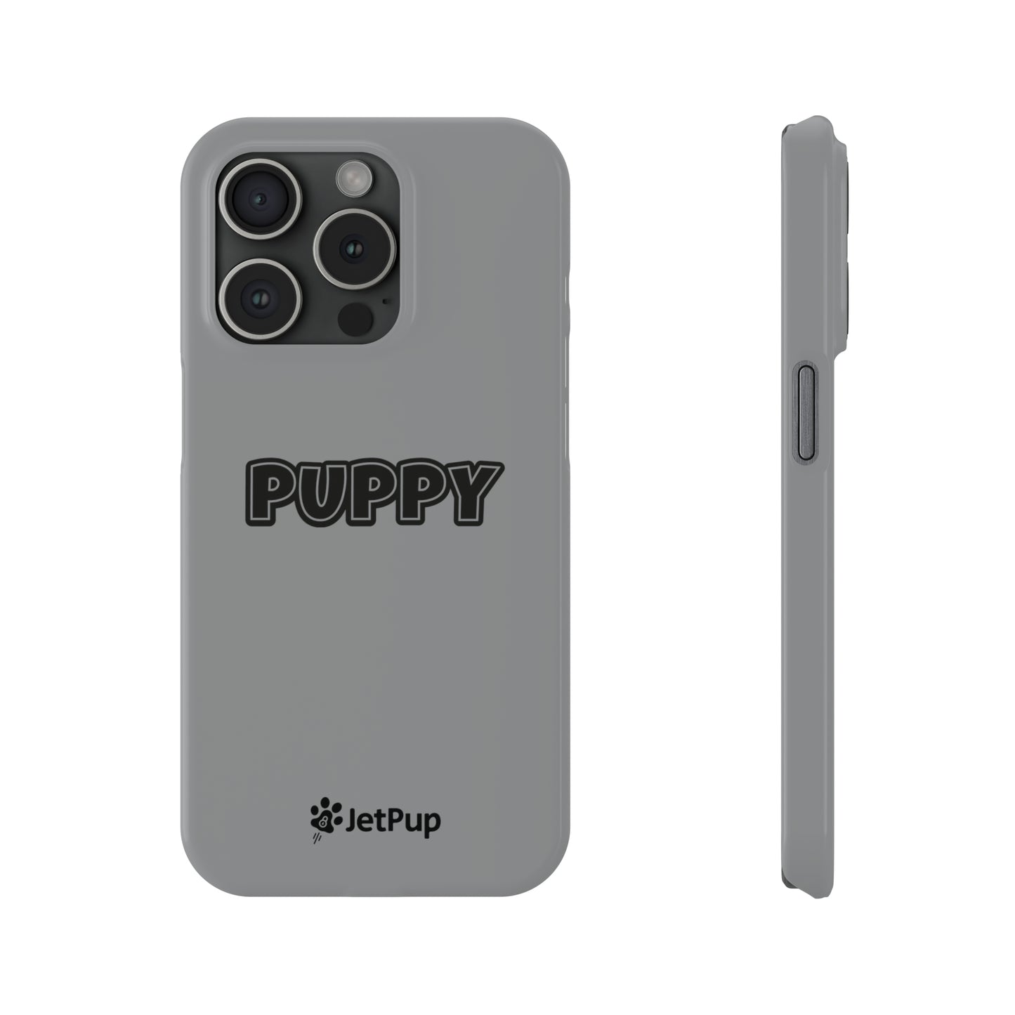 Puppy Slim iPhone Cases - Grey