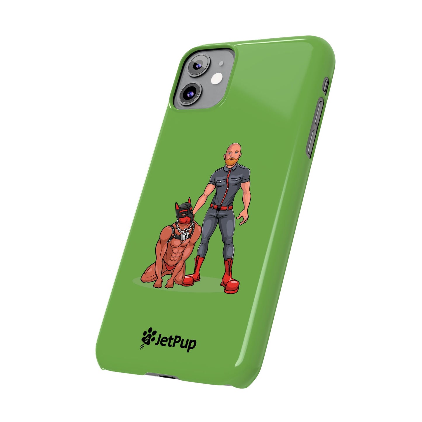 Dad & Pup Slim iPhone Cases - Green