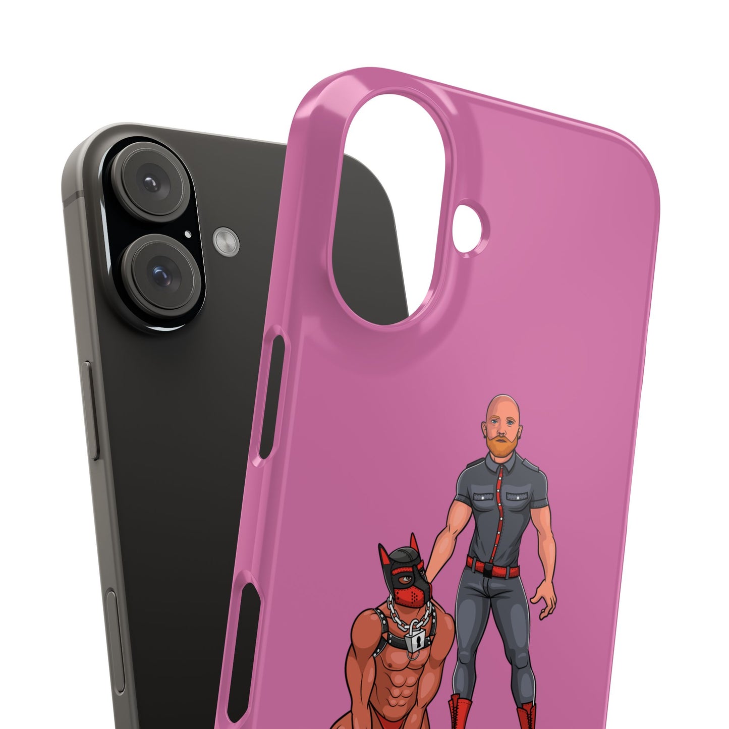 Dad & Pup Slim iPhone Cases - Pink