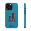 Dad & Pup Slim iPhone Cases - Turquoise