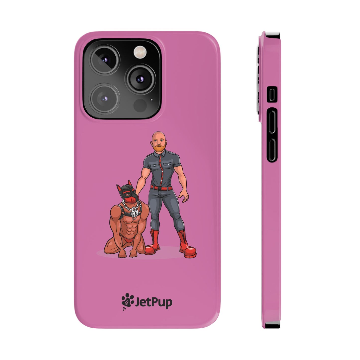 Dad & Pup Slim iPhone Cases - Pink