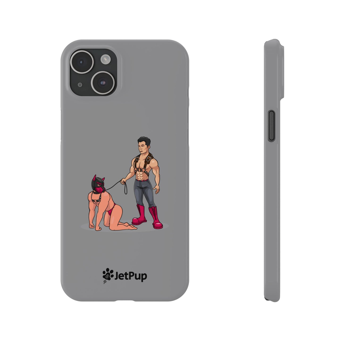 Handler & Pup Slim iPhone Cases - Grey