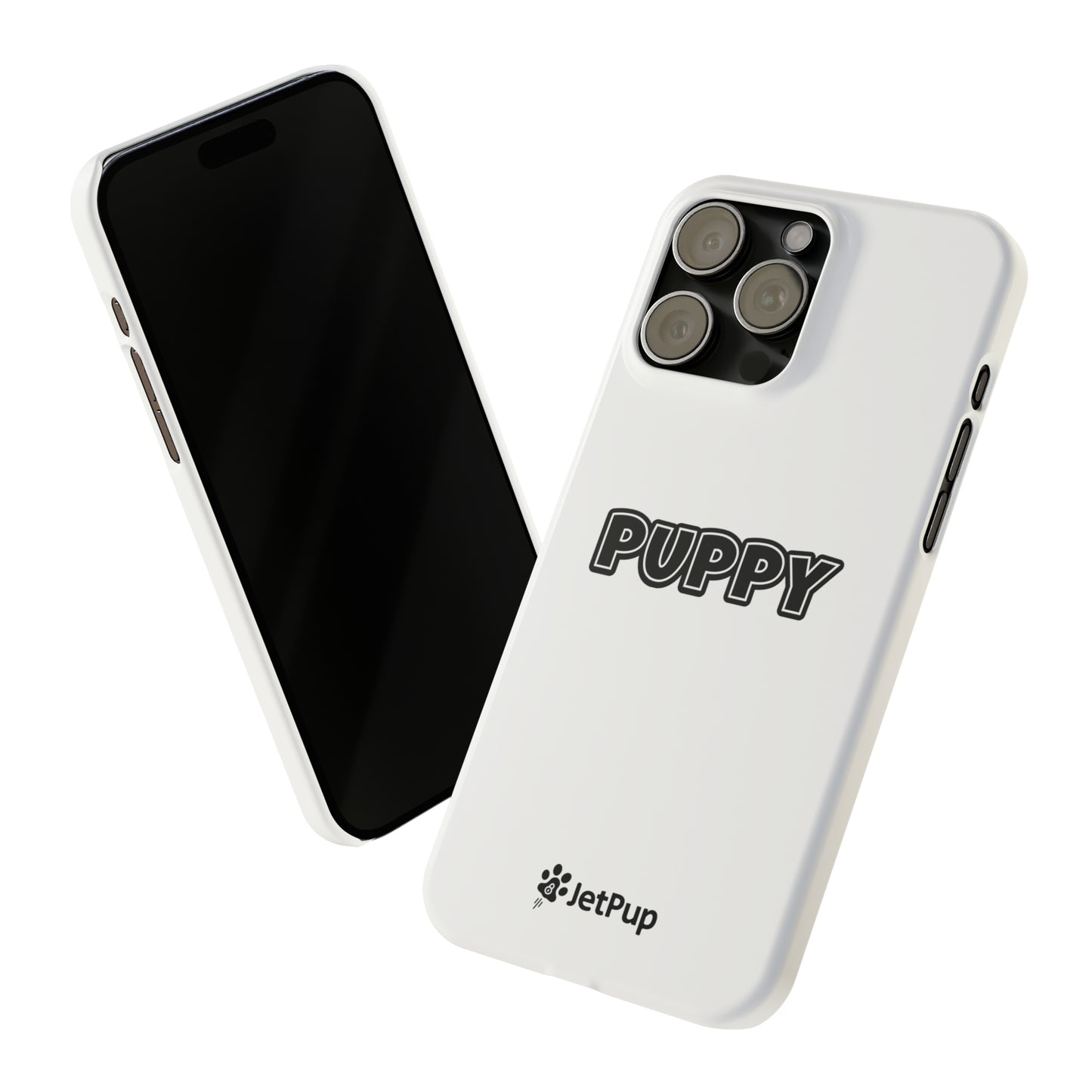 Puppy Slim iPhone Cases - White