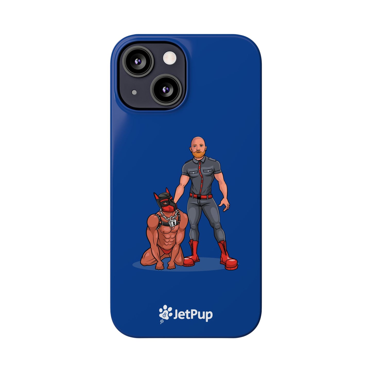 Dad & Pup Slim iPhone Cases - Blue