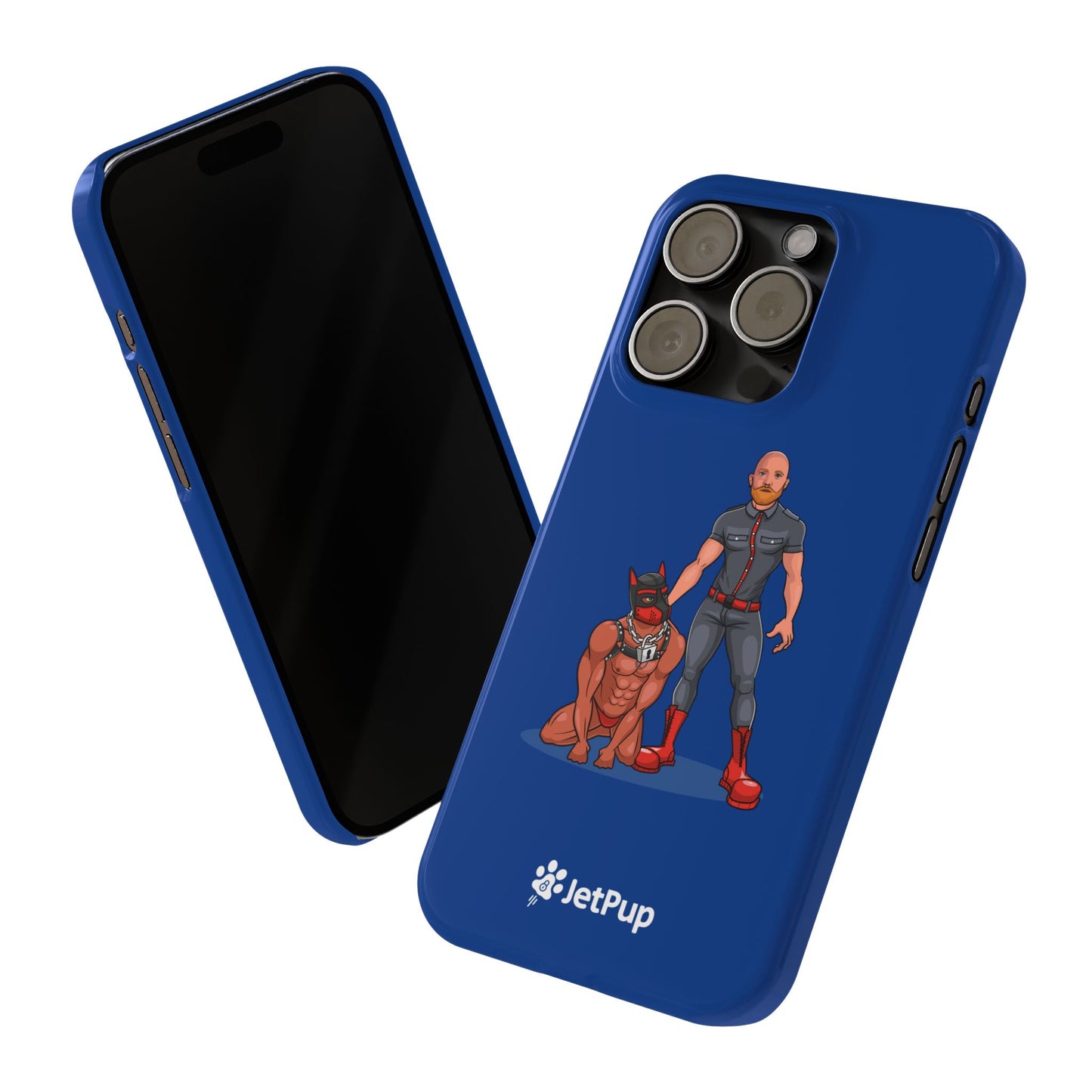 Dad & Pup Slim iPhone Cases - Blue