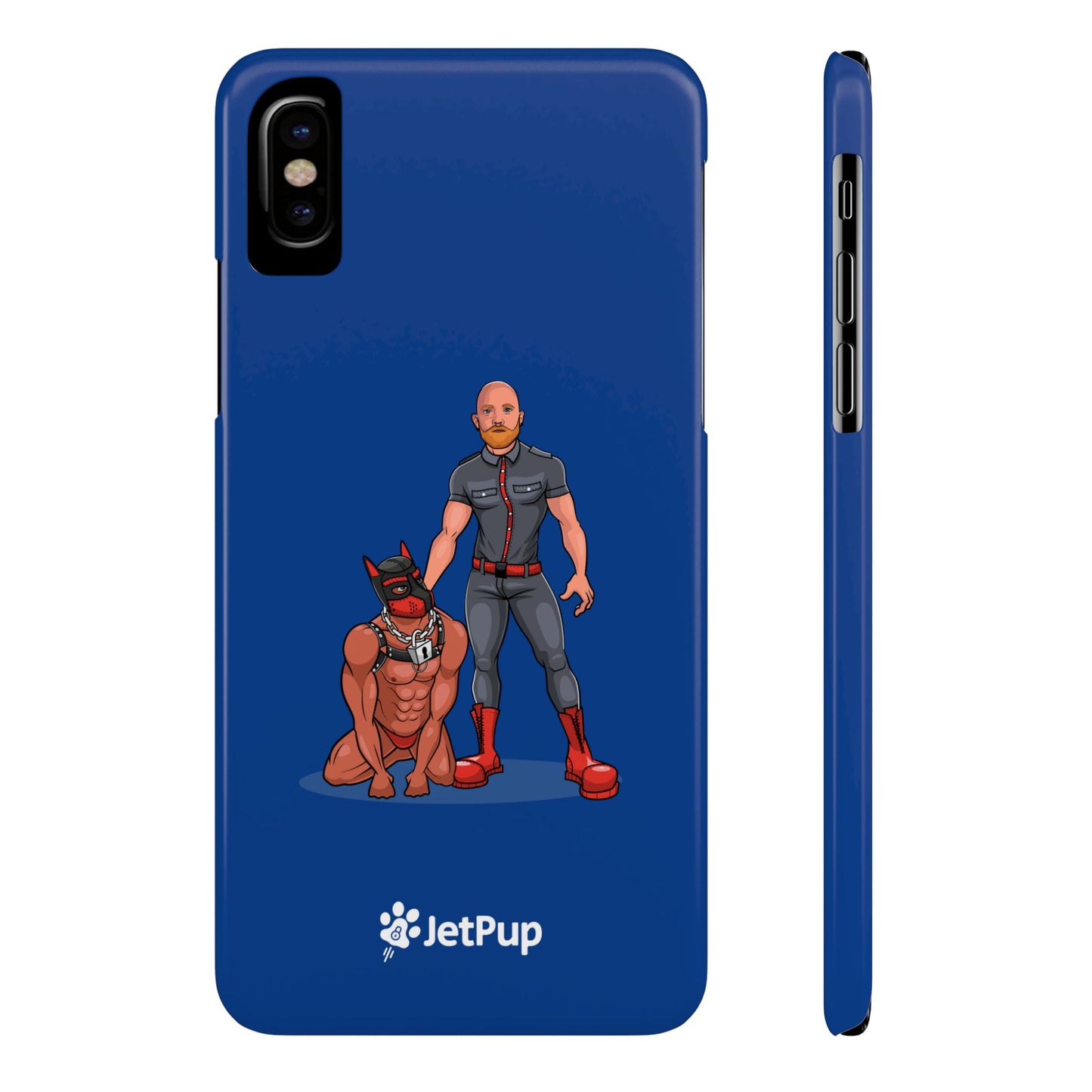 Dad & Pup Slim iPhone Cases - Blue