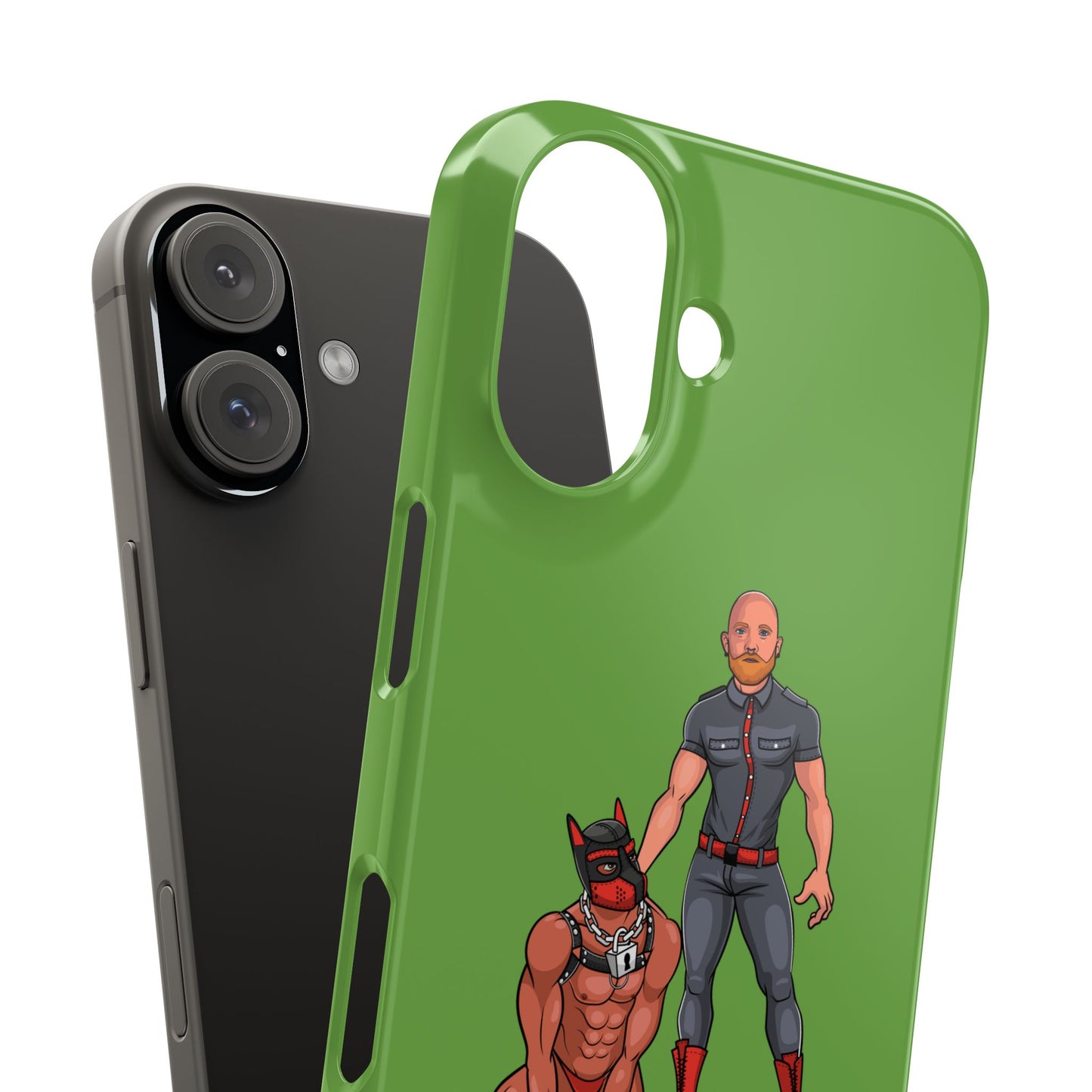 Dad & Pup Slim iPhone Cases - Green