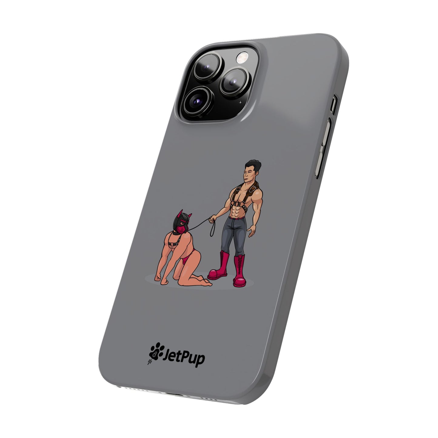 Handler & Pup Slim iPhone Cases - Grey