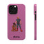 Dad & Pup Slim iPhone Cases - Pink