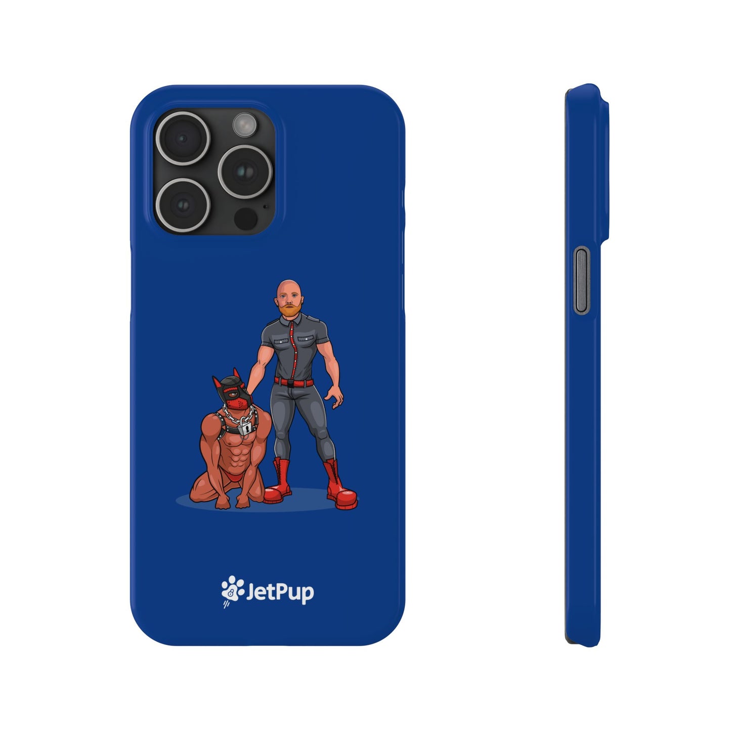 Dad & Pup Slim iPhone Cases - Blue