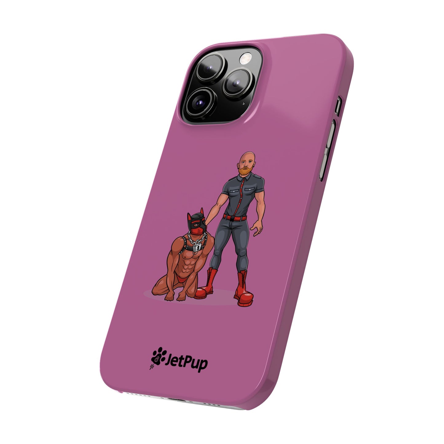 Dad & Pup Slim iPhone Cases - Pink