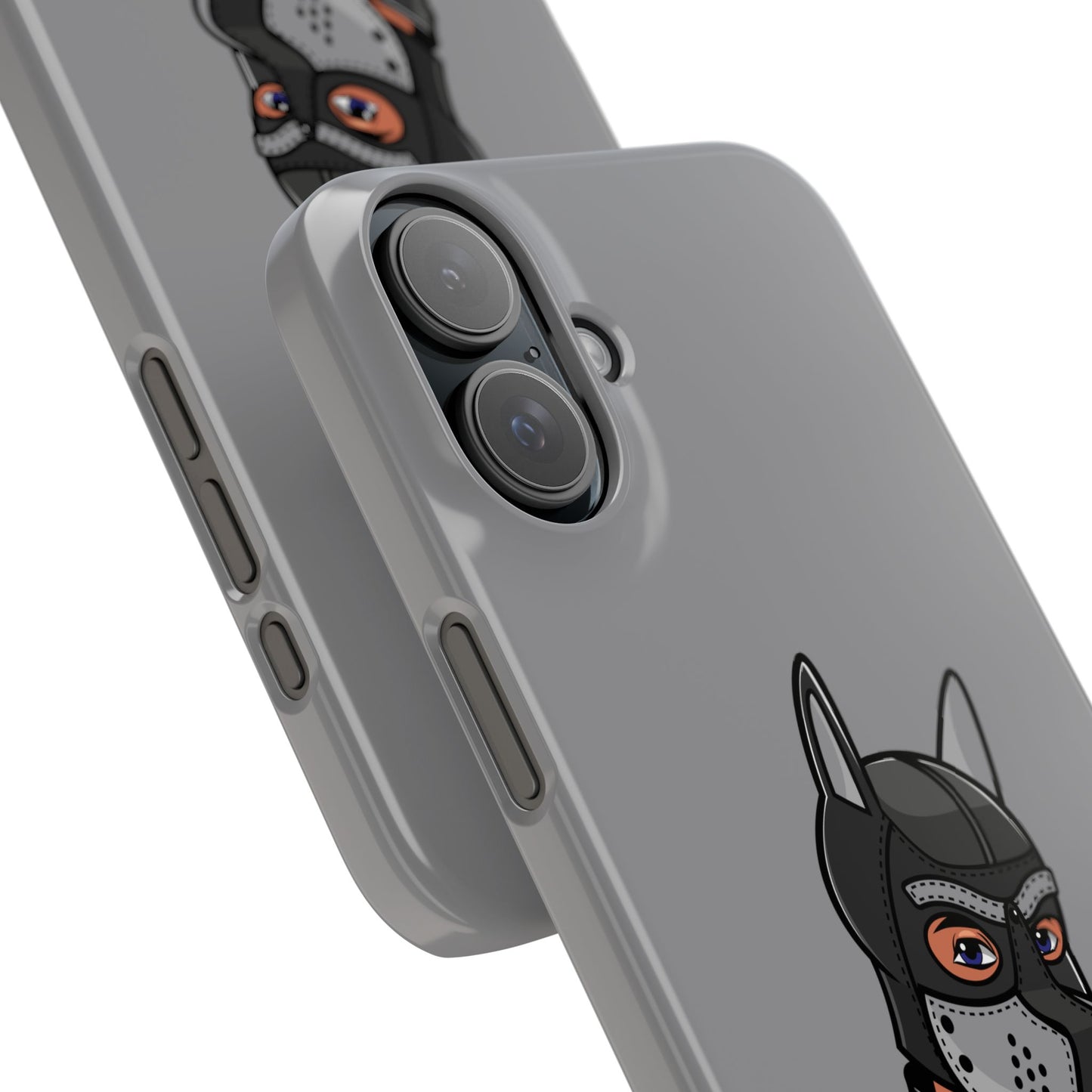 Pup Hood Slim iPhone Cases - Grey