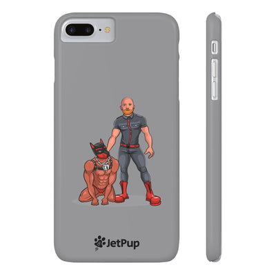 Dad & Pup Slim iPhone Cases - Grey