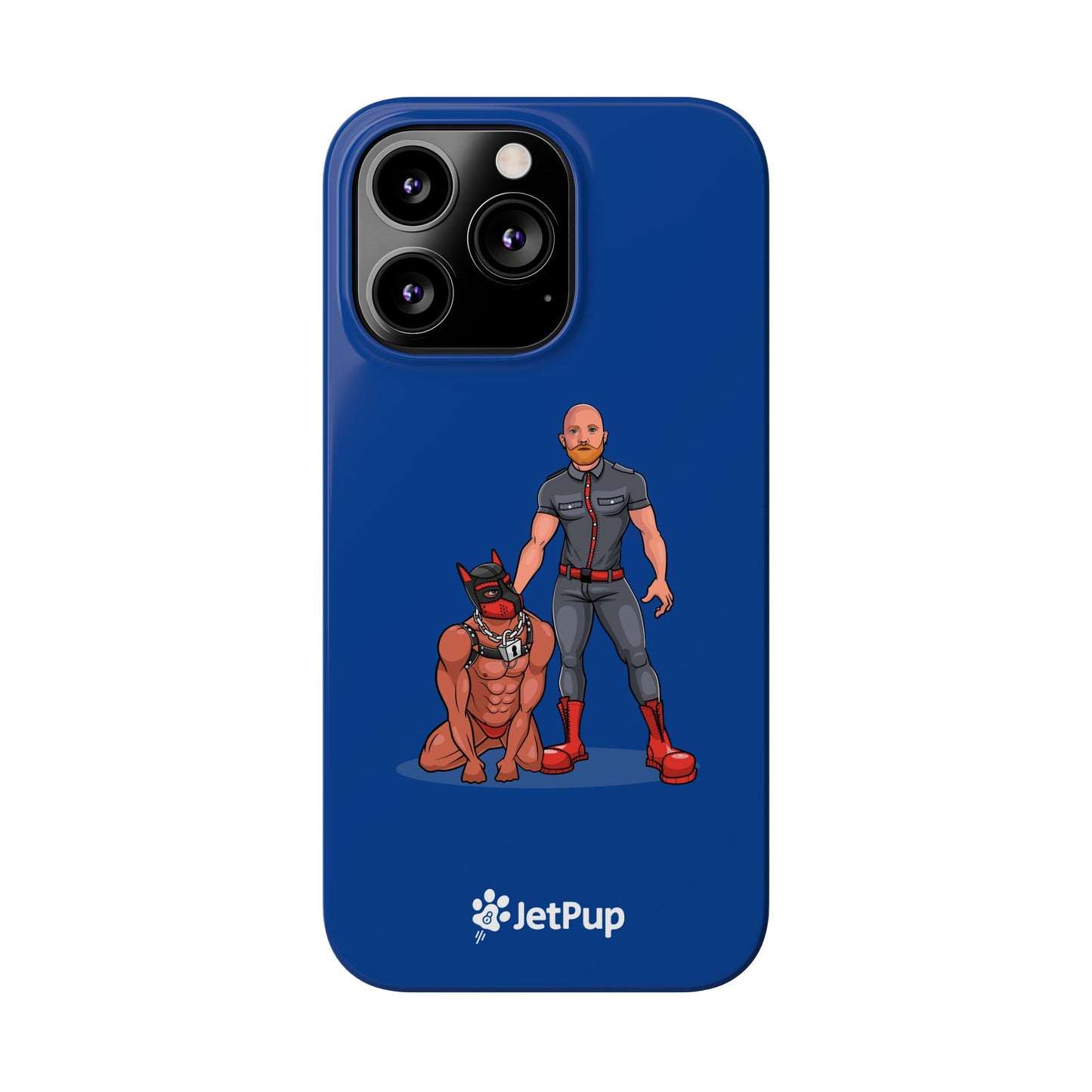 Dad & Pup Slim iPhone Cases - Blue