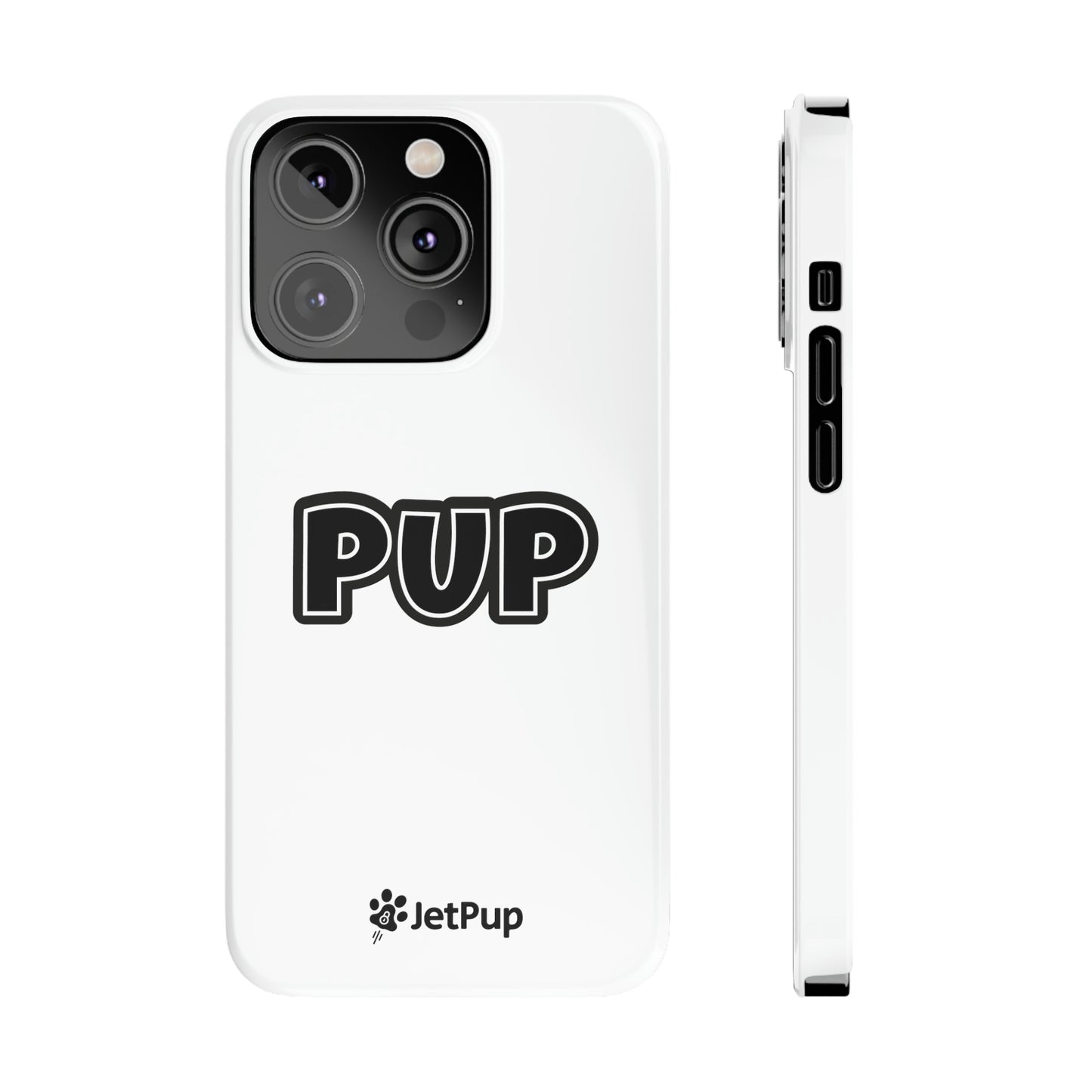 Pup Slim iPhone Cases - White