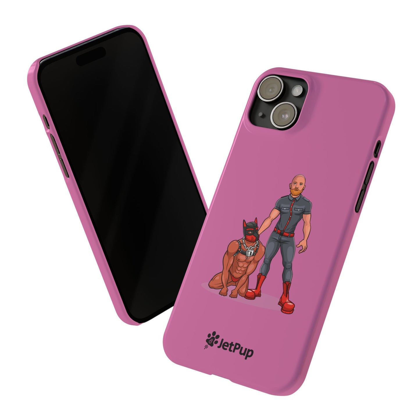 Dad & Pup Slim iPhone Cases - Pink