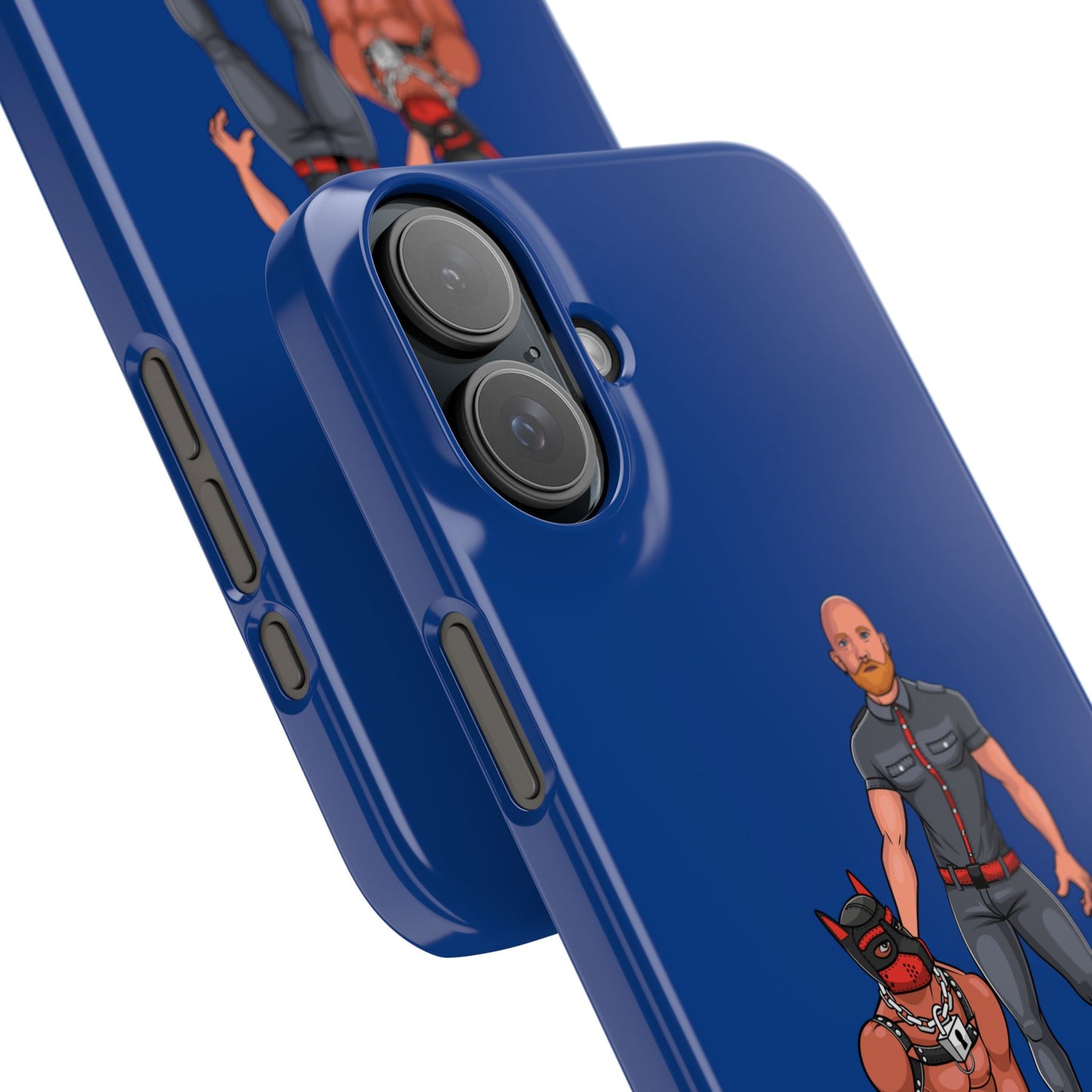 Dad & Pup Slim iPhone Cases - Blue