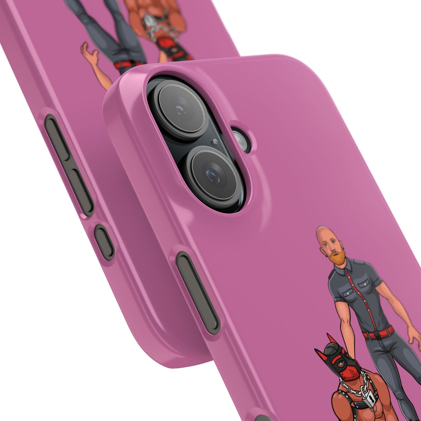 Dad & Pup Slim iPhone Cases - Pink